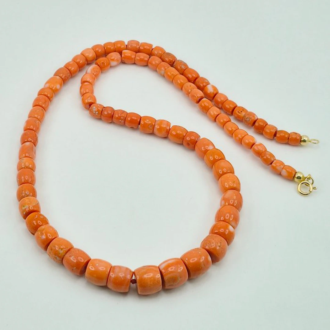 Coral - Silver, Gold-plated - Necklace - Corallo Cerasuolo