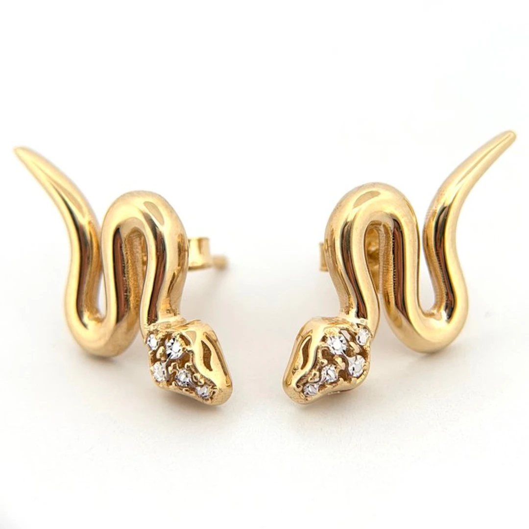 Earrings - 18 kt. Yellow gold - Snake