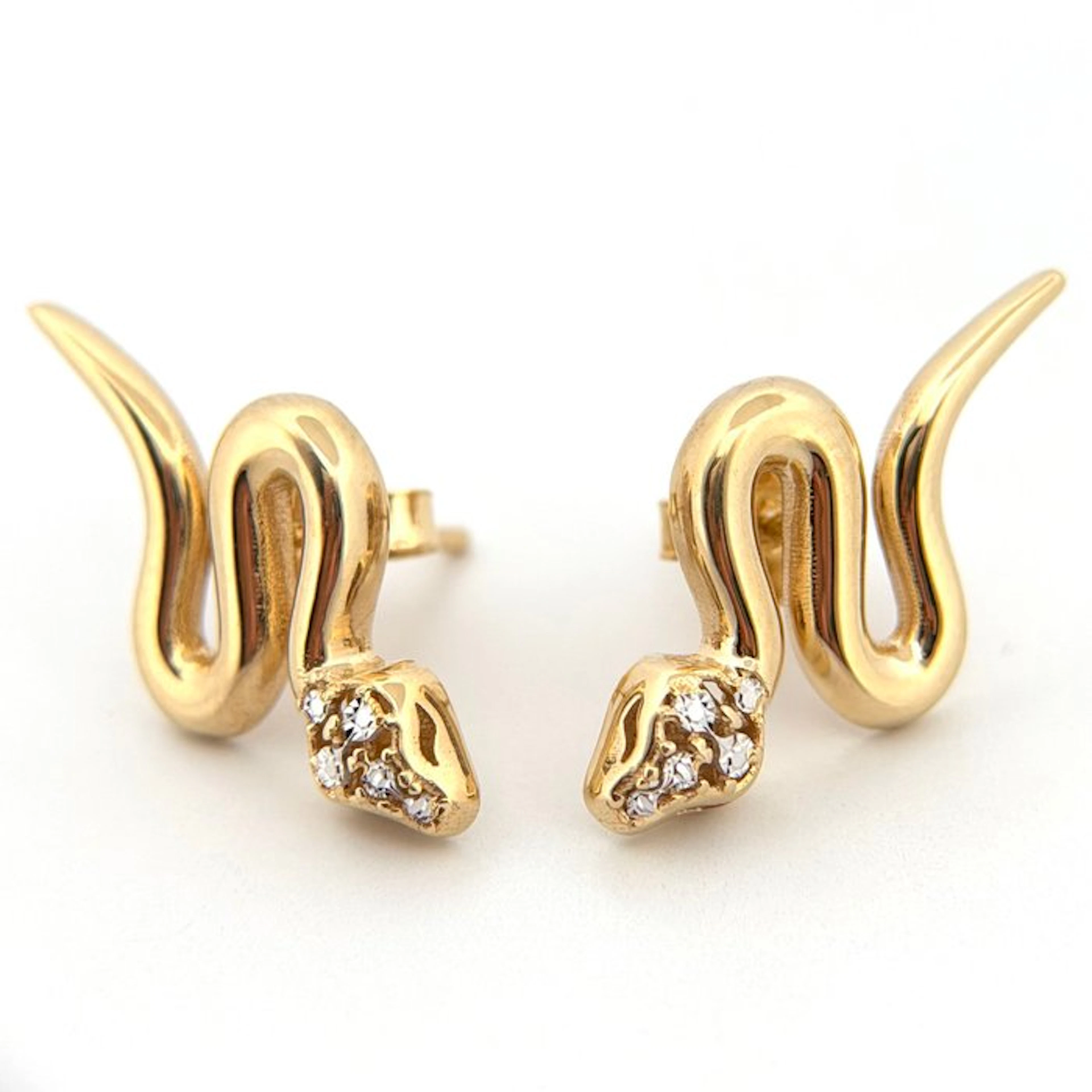 Earrings - 18 kt. Yellow gold - Snake