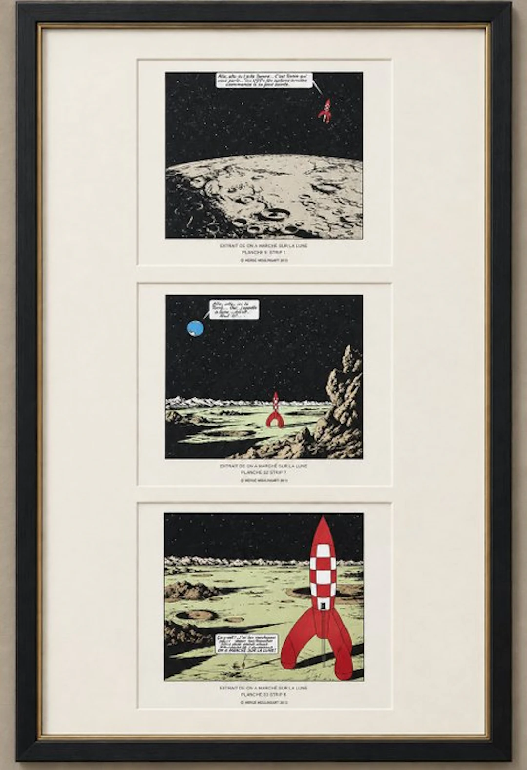 Hergé - Ensemble de 3 tirés à part - On a marché sur la Lune - Hergé