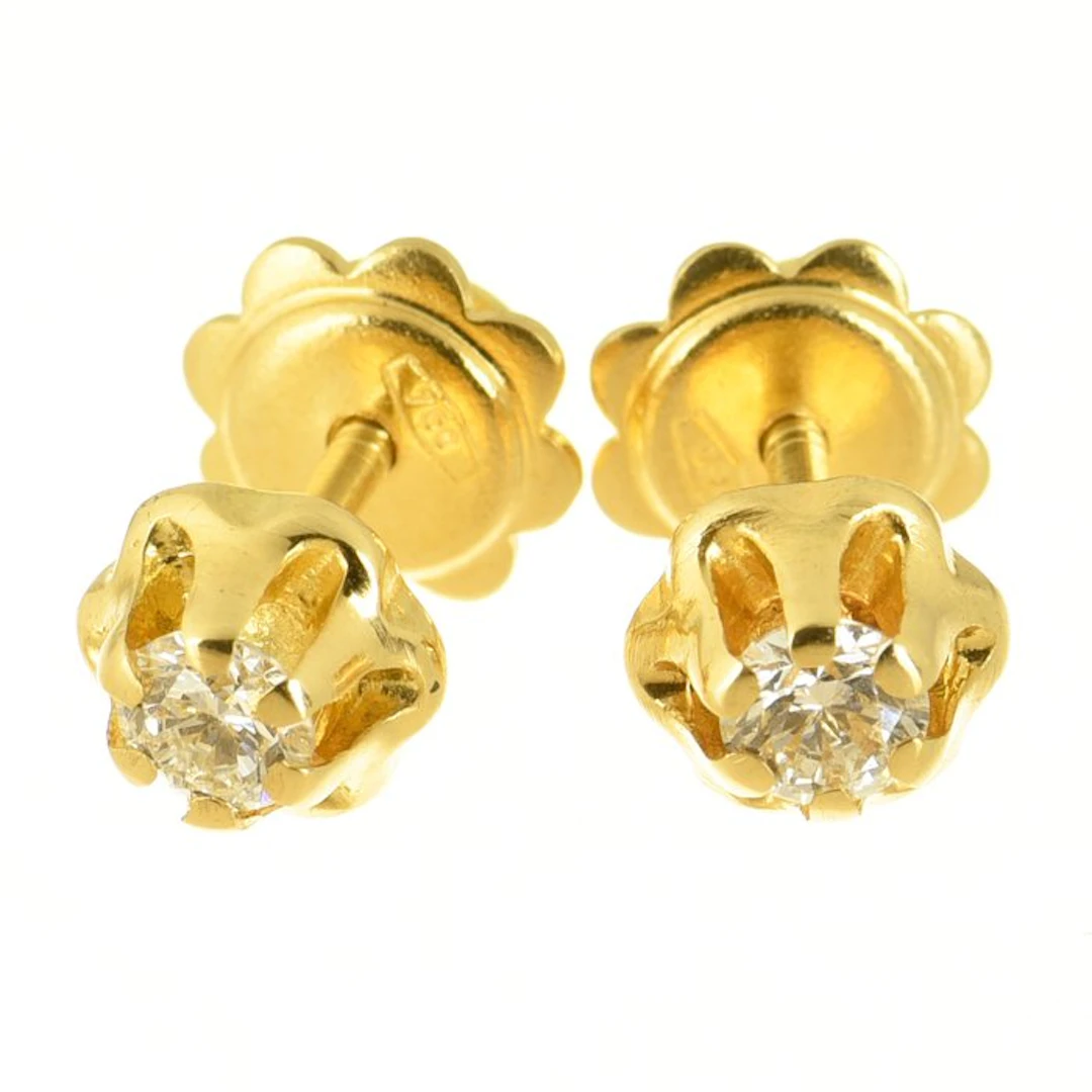 Earrings - 18 kt. Yellow gold Diamond (Natural)