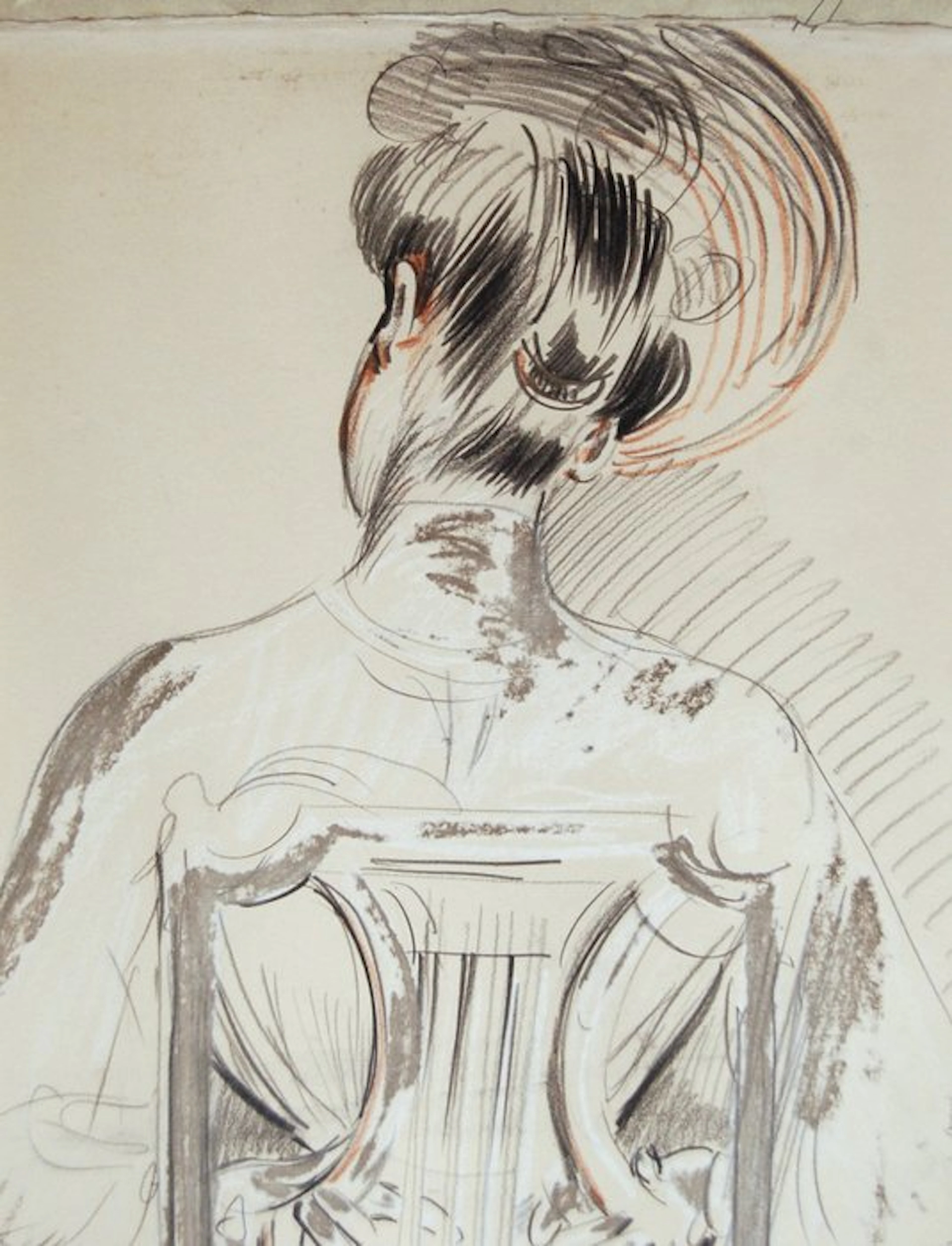 Paul César Helleu (1859-1927) - Portrait de femme assise/Belle Epoque