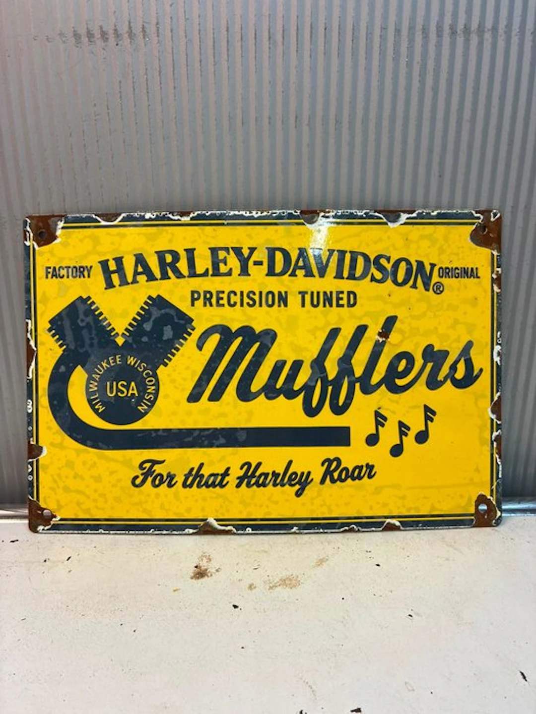 Harley-Davidson Mufflers – Emaille Reclamebord –...