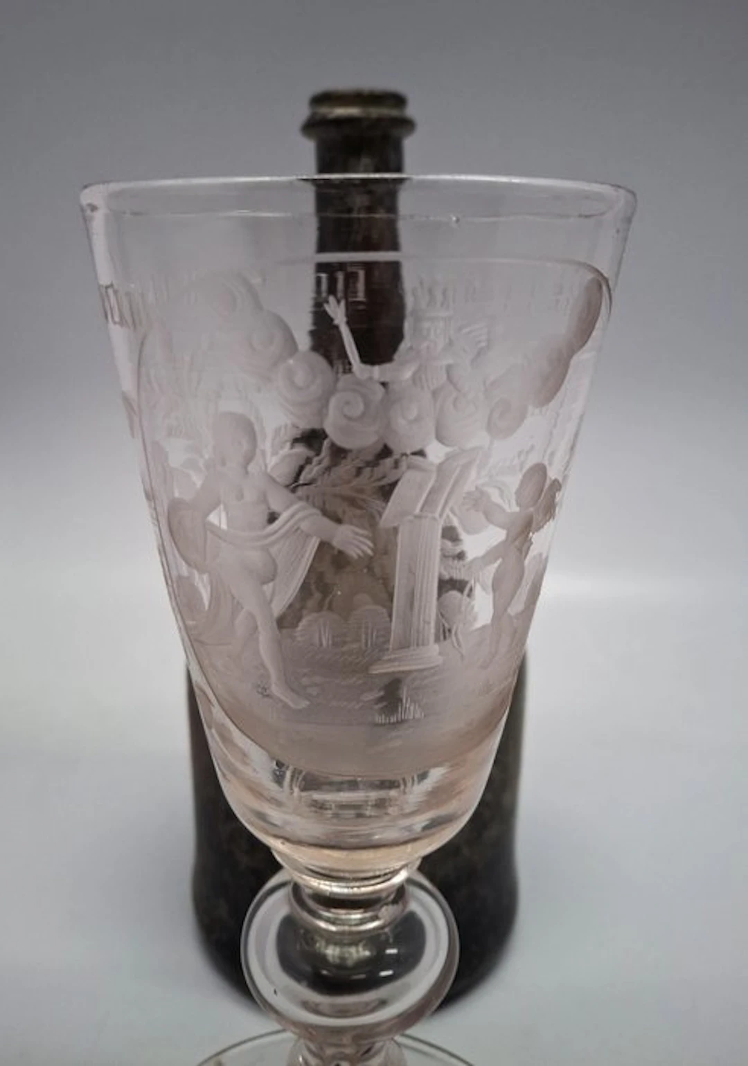 Wine glass - c1720 The dear oath-breakers remain...