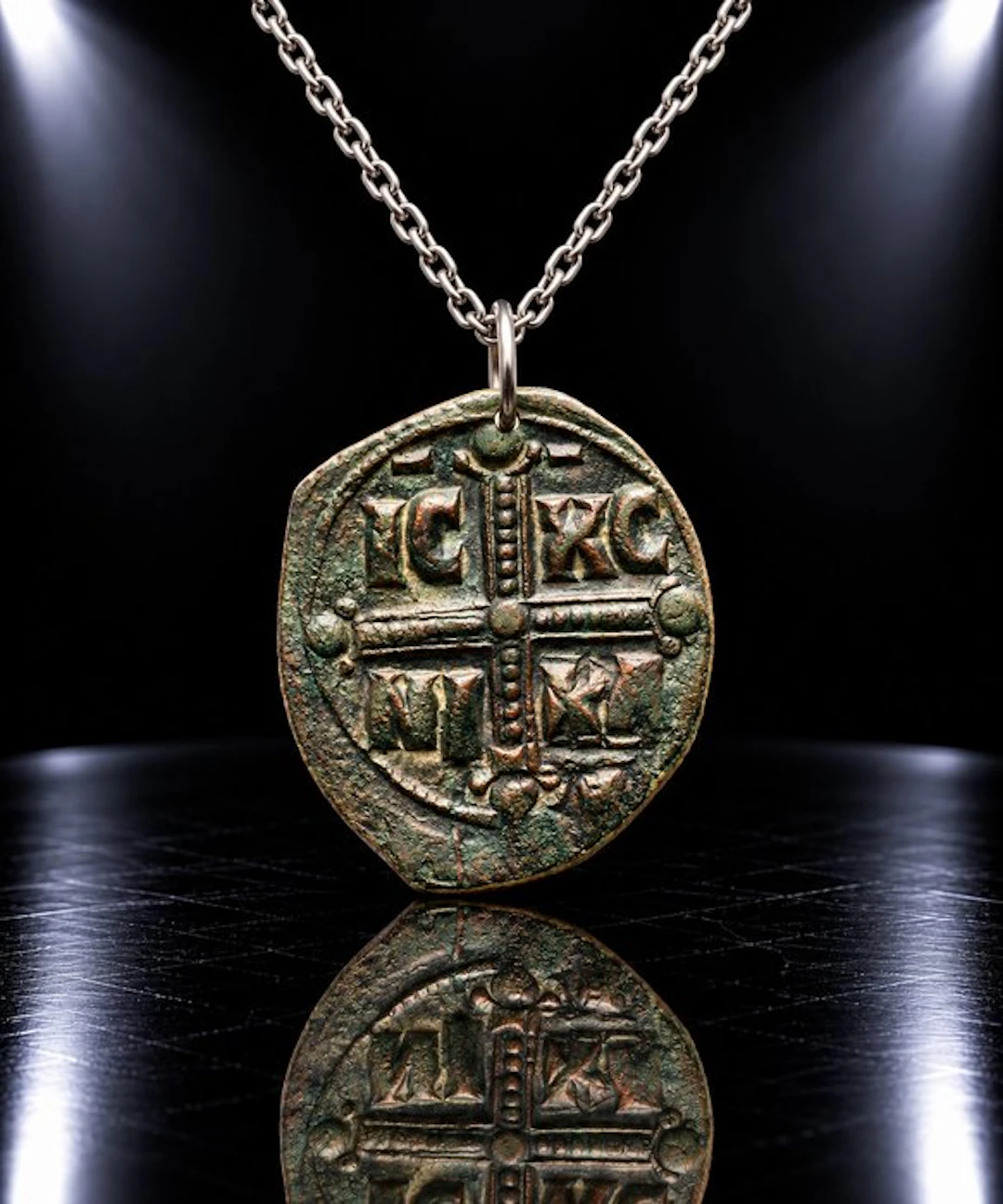Byzantine Bronze “The Bejewelled Cross of Christ” —...