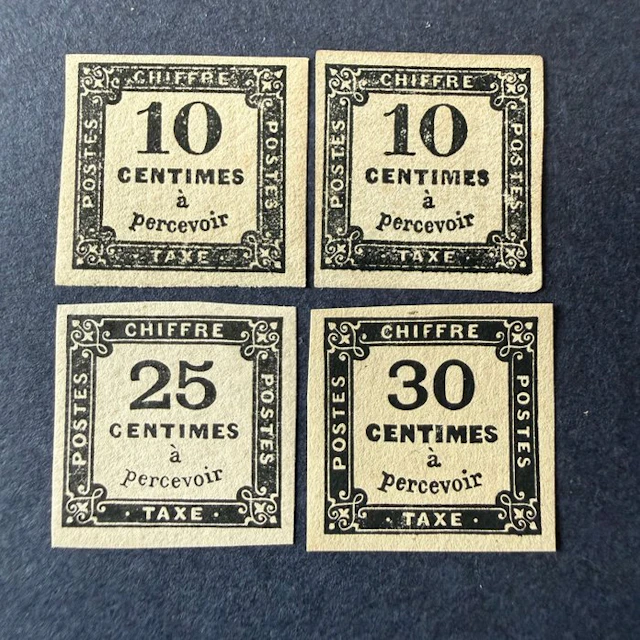 France - Yvert Taxes 2, 5A, 6 "Tax Figures" in mint condition **/*. TB.