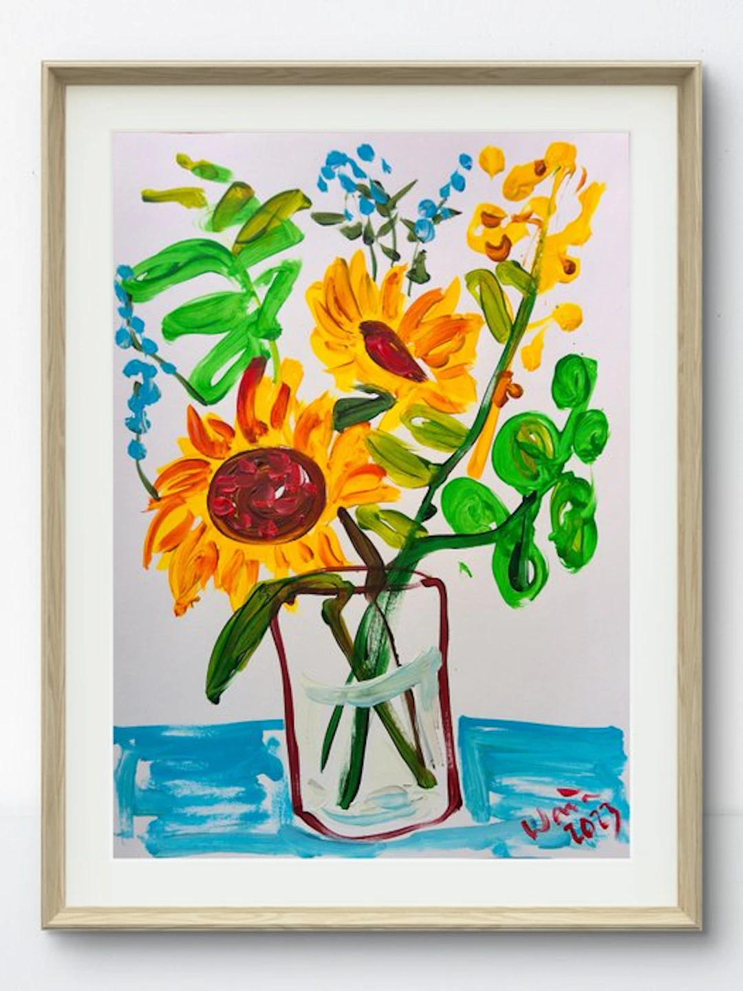 Kirsty Wain (XX) - Sunflowers in a Glass Vase, 2023 - No Reserve