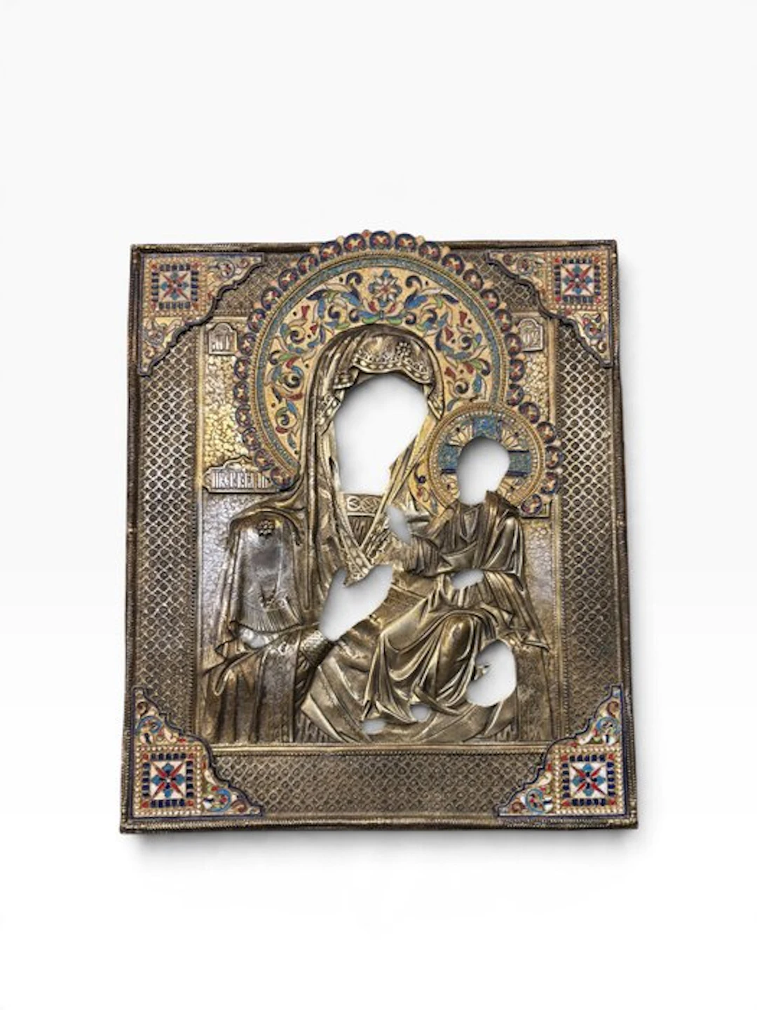 Icon - Mother of God of Tikhvin - .840 silver