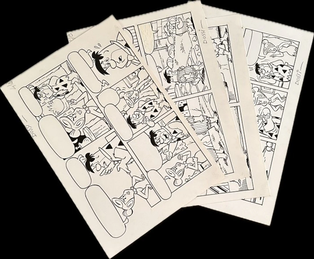 Dossi, Sandro - 4 Original page - The Flintstones - Guida al risparmio - 1998