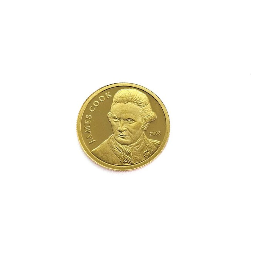 Cook Islands. 10 Dollars 2008 - James Cook - 1/25 Oz.