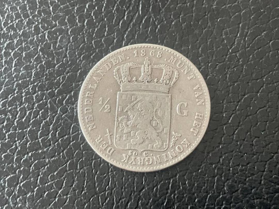 Netherlands. Willem III. 1/2 Gulden 1868 (No reserve price)