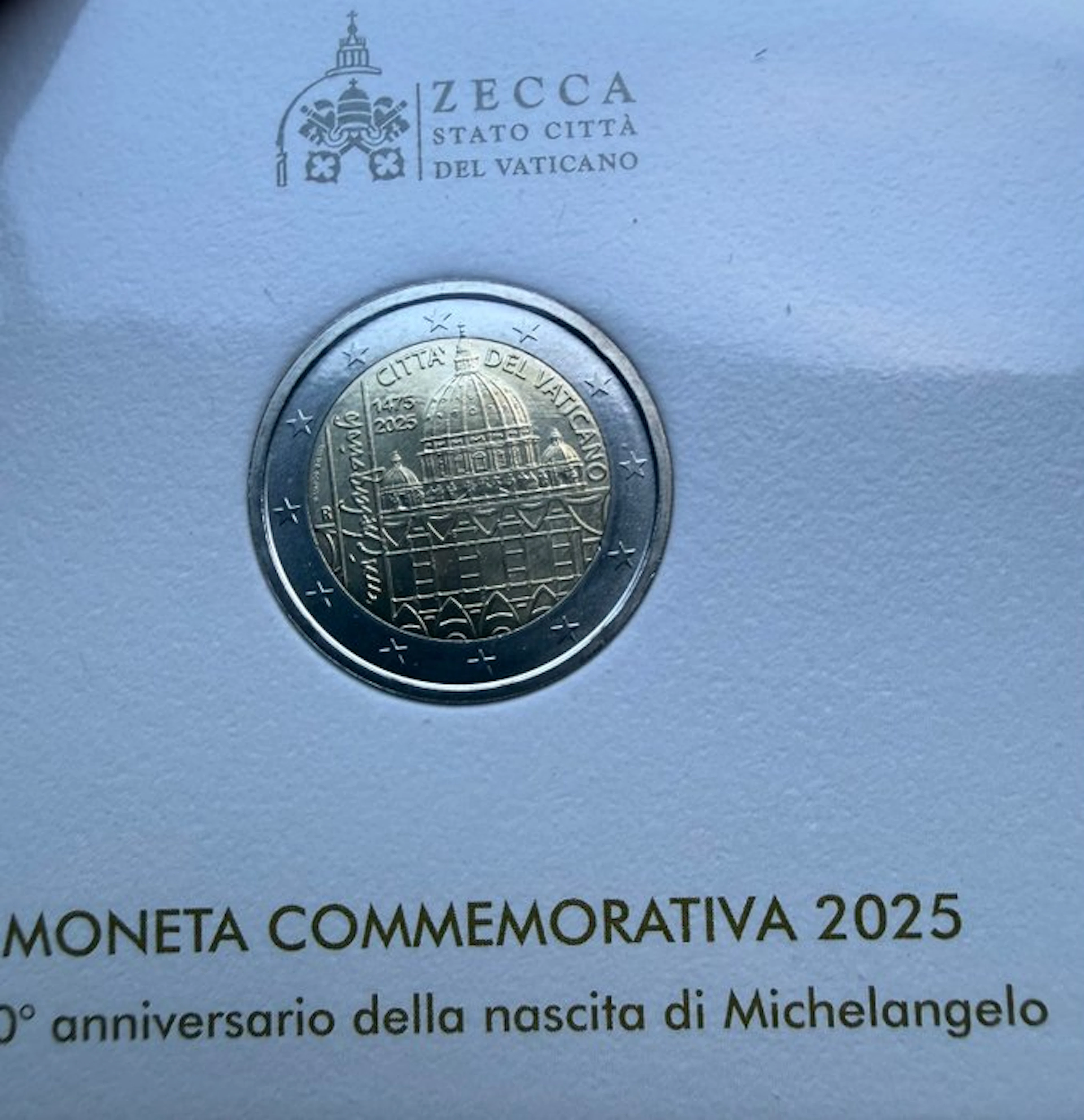 Vatican. 2 Euro 2025 "Michelangelo" (No reserve price)