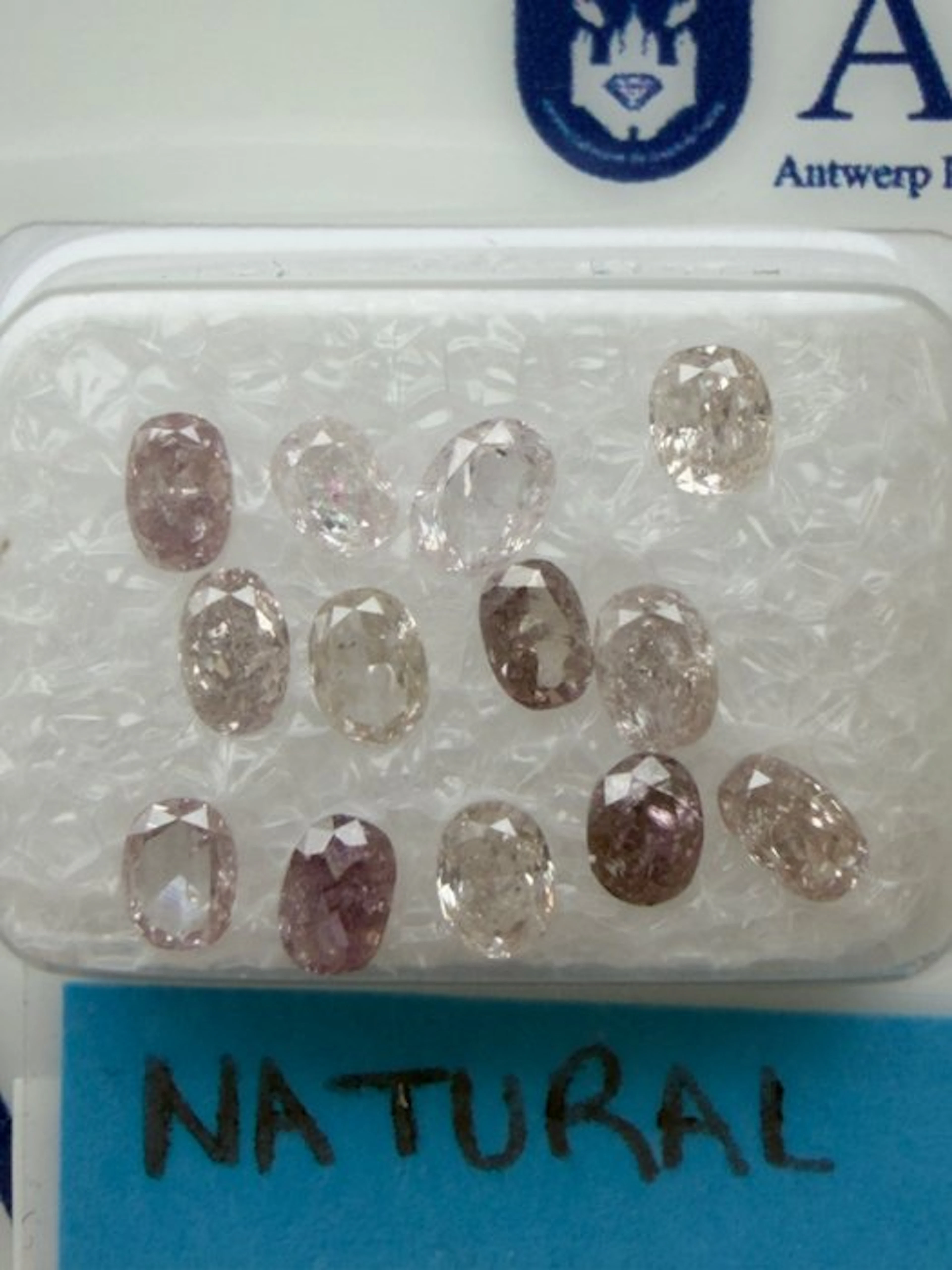 13 pcs Diamond (Natural coloured) - 1.74 ct - Oval - I1