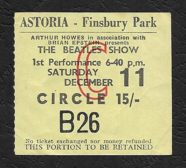 Beatles - rare original vintage 1965 Concert Ticket, London, UK. - 1965