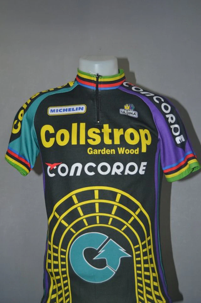 Adrie Van der Poel, Patrick Evenepoel, Jos Van Aert - 1994 - Cycling jersey