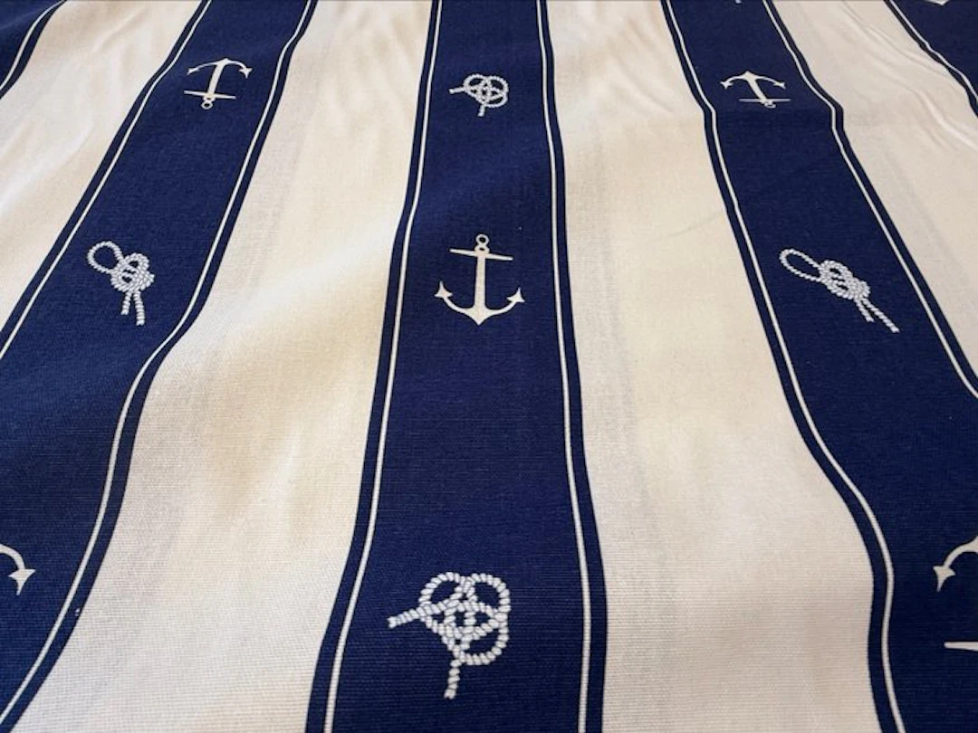 Marine Routes in Classic Blue - Upholstery fabric - 300 cm - 280 cm