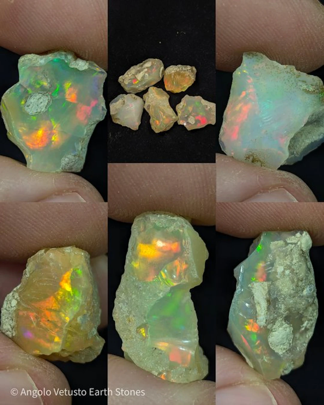 56.69 ct - 5x Natural Precious Rough Ethiopian Opals