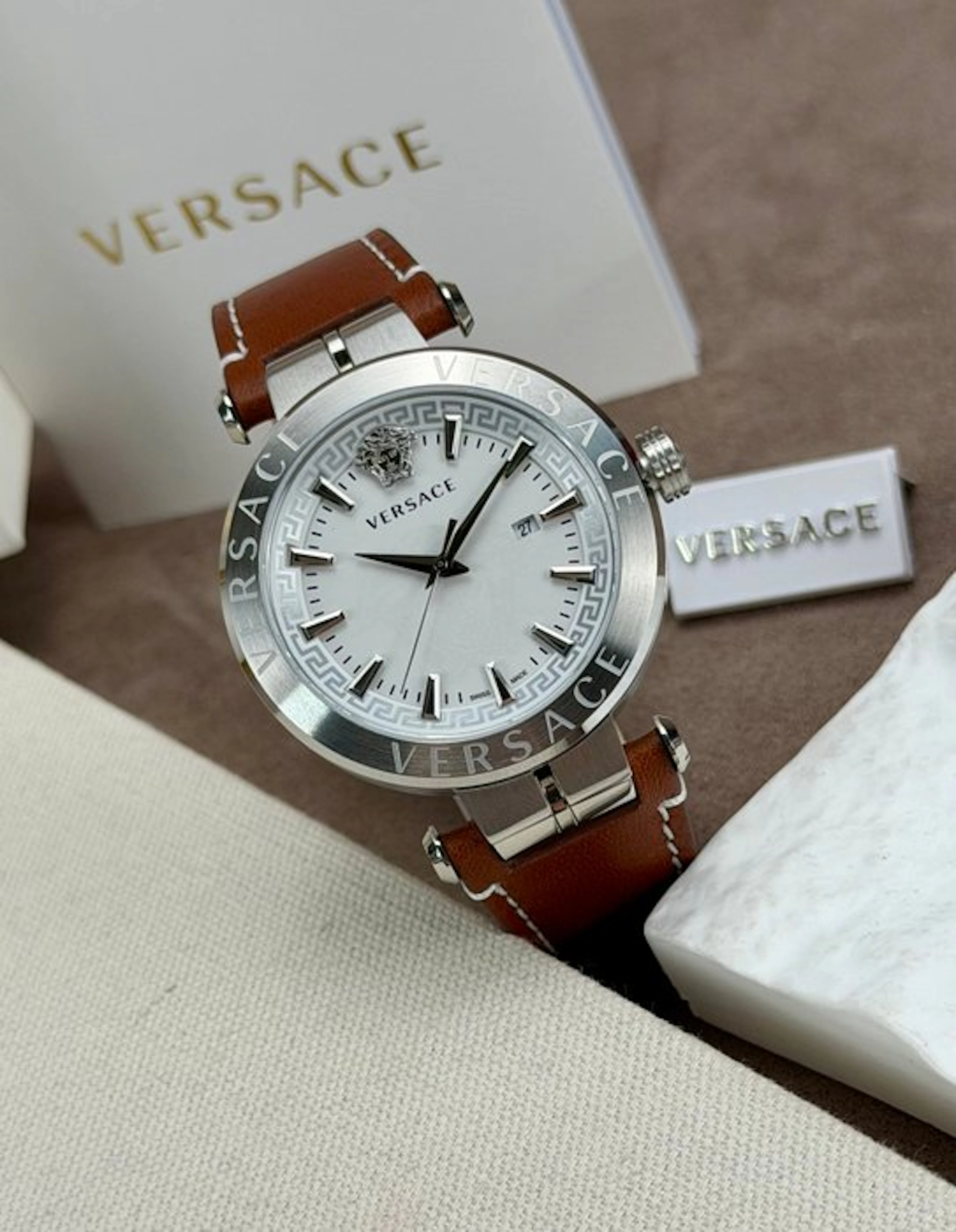 Versace - Aion Date Silver - VE2G001 21 - Men - 2020-2025