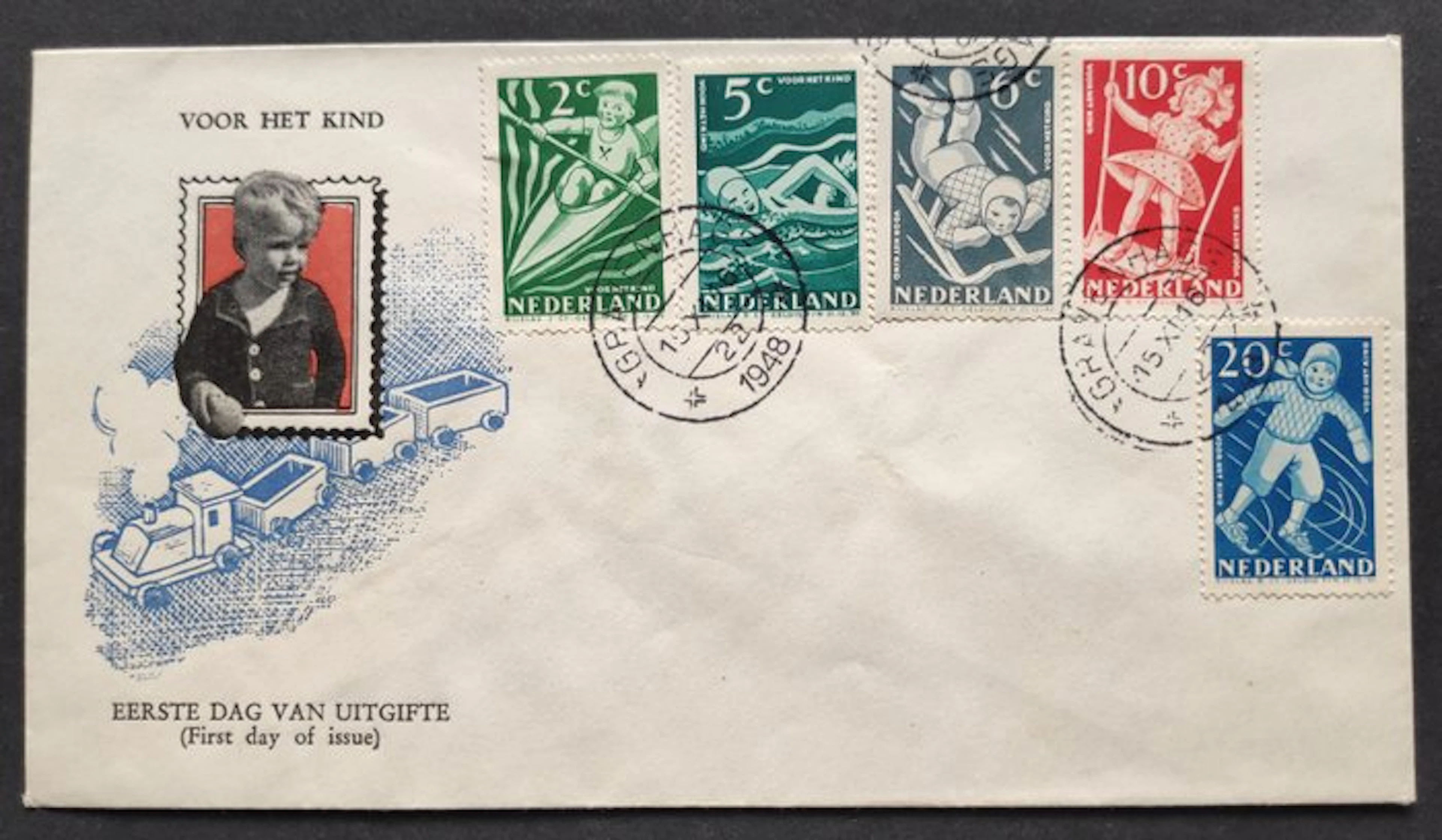 Netherlands - Precursor FDC Children's stamps 1948 (blank)