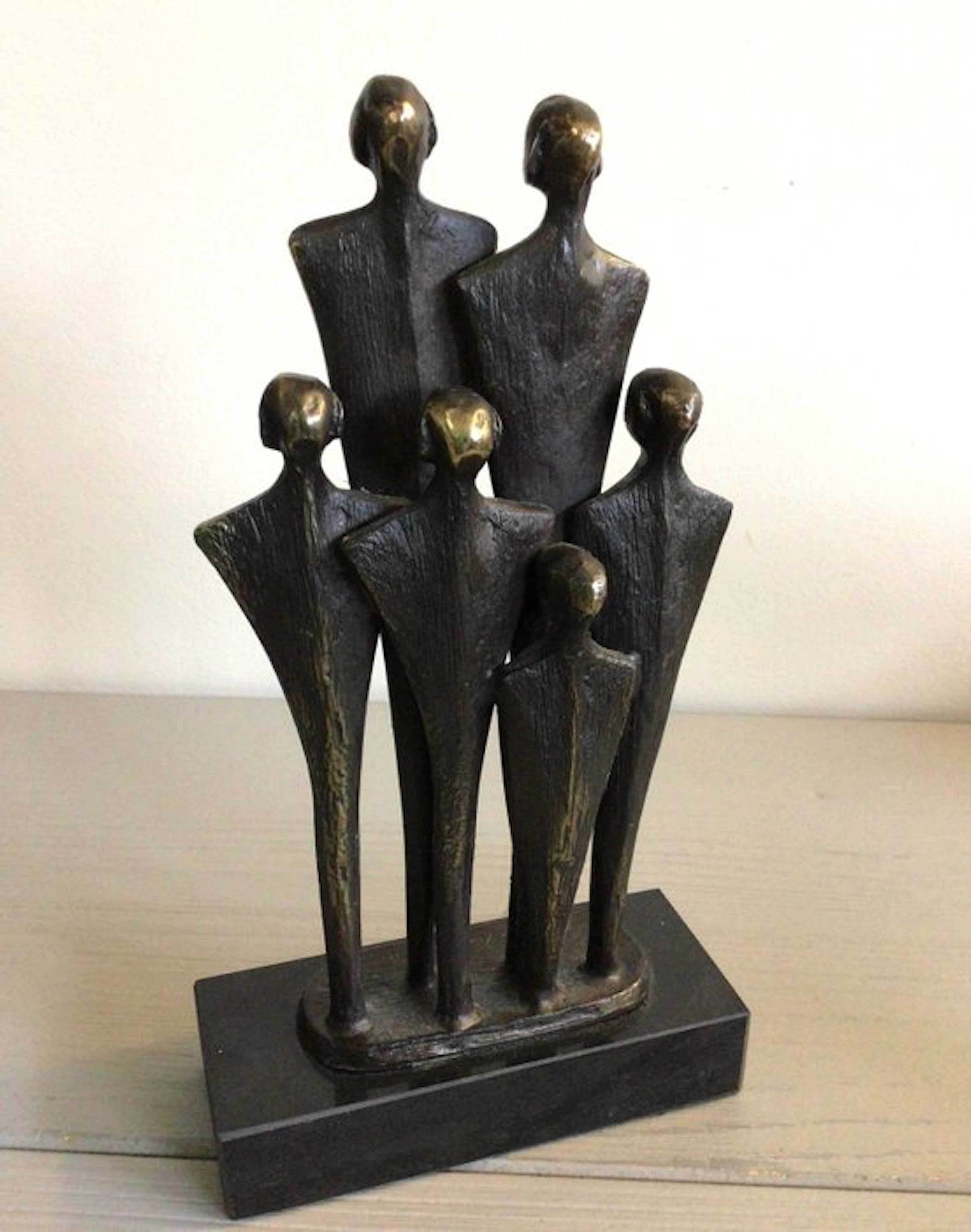 Corry Ammerlaan - Sculpture, “ HAPPY FAMILY “ - 18 cm - bronze (patinated)