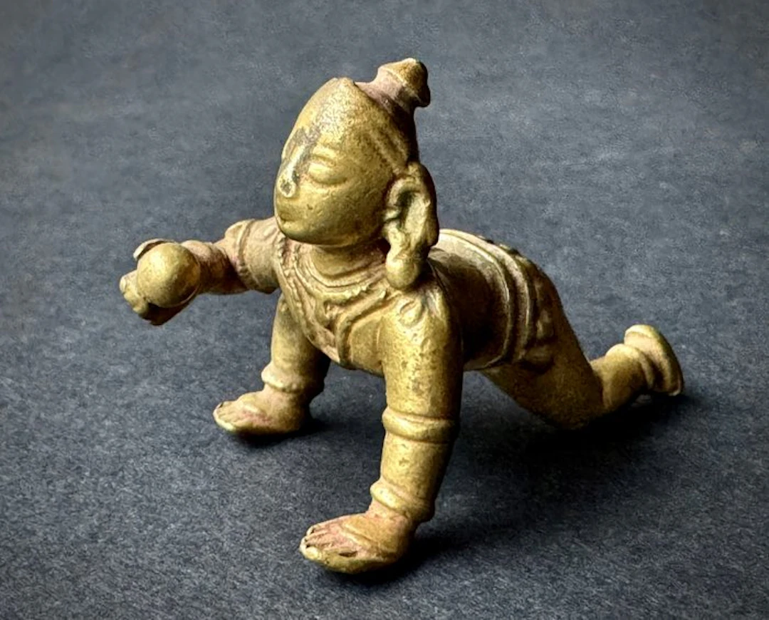 Religious objects - Antique - Bala Krishna in bronze