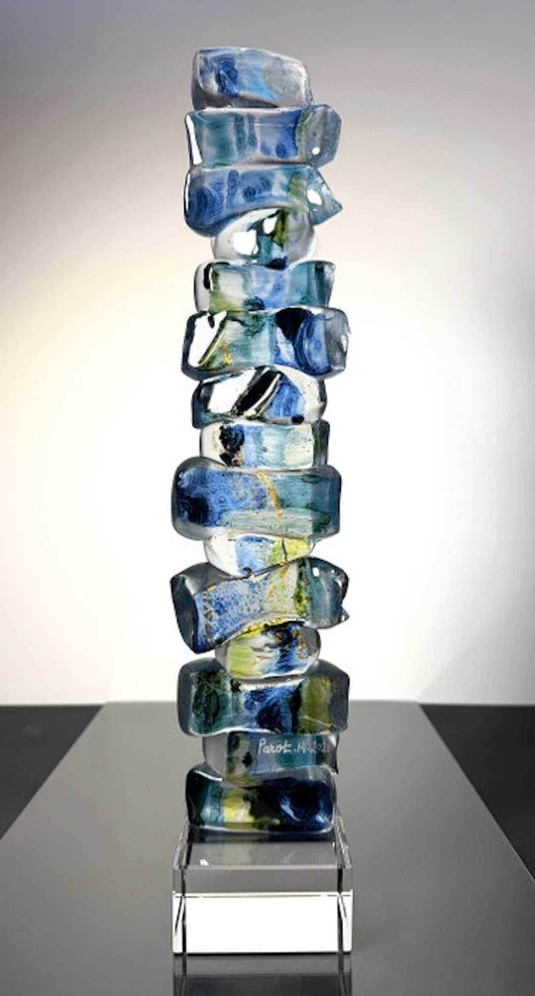 Maxence Parot - Vase - Sculpture in unique enamel colors and gold