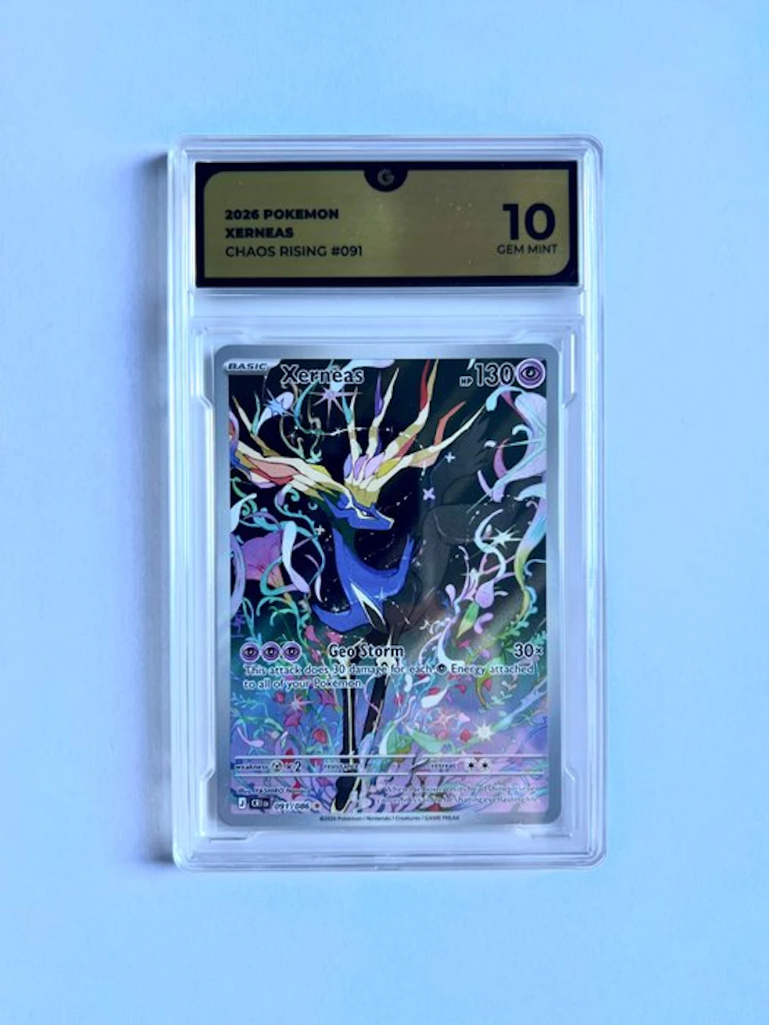 Pokémon - 1 Graded card - Xerneas 091/096 Foil