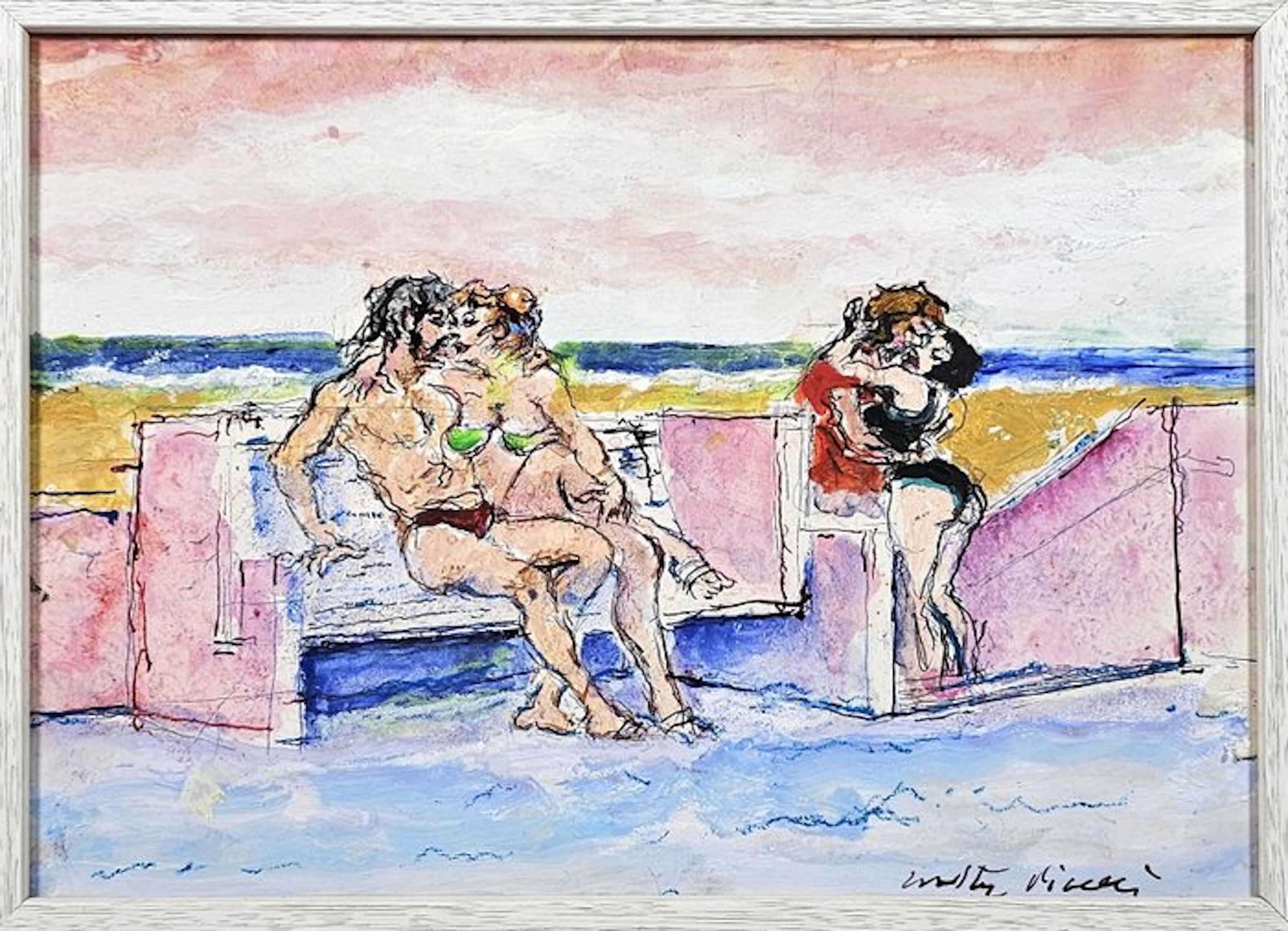 Walter Piacesi (1929-2022) - Innamorati sul Lungomare