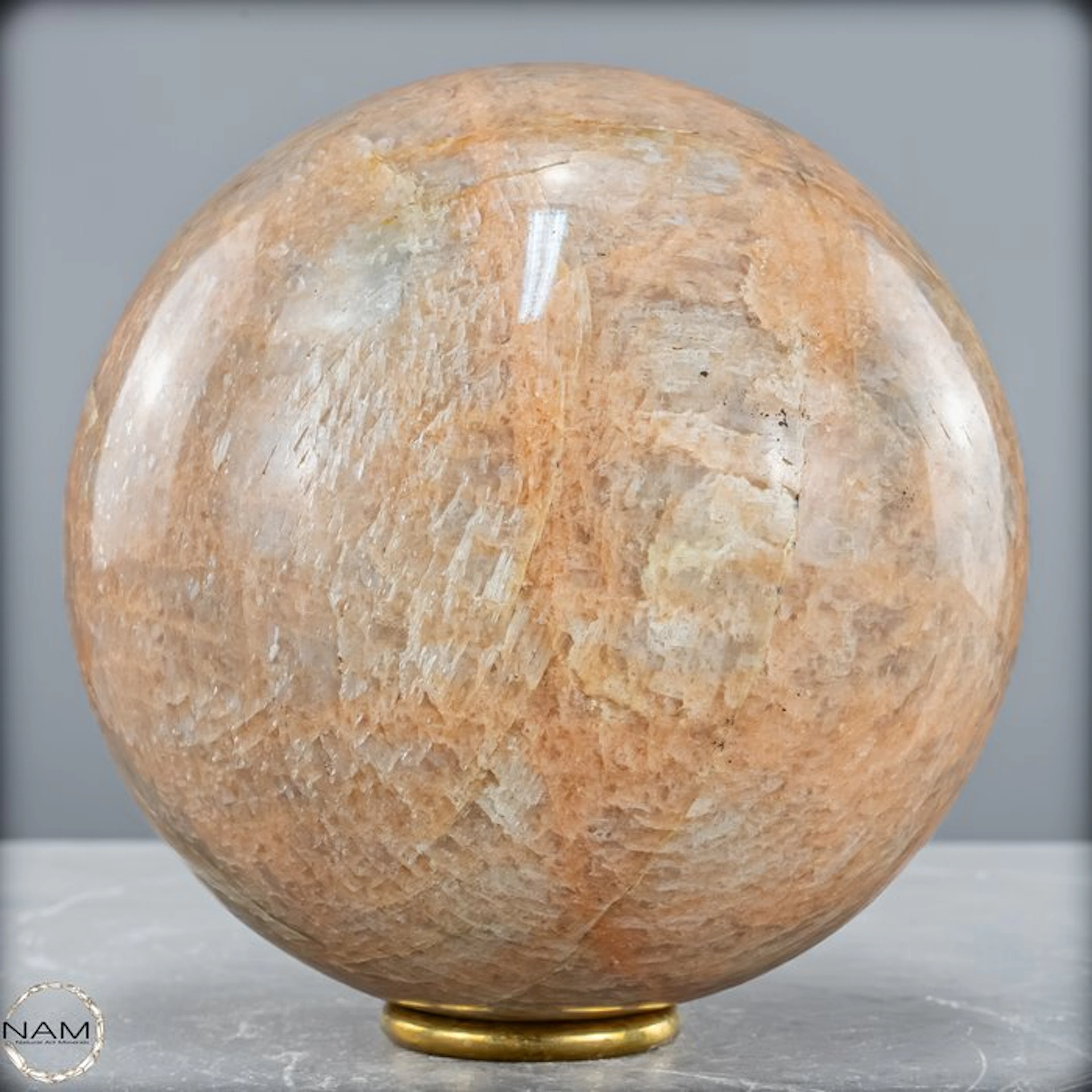 Natural Peach Moonstone Sparkling Sphere- 3125.69 g