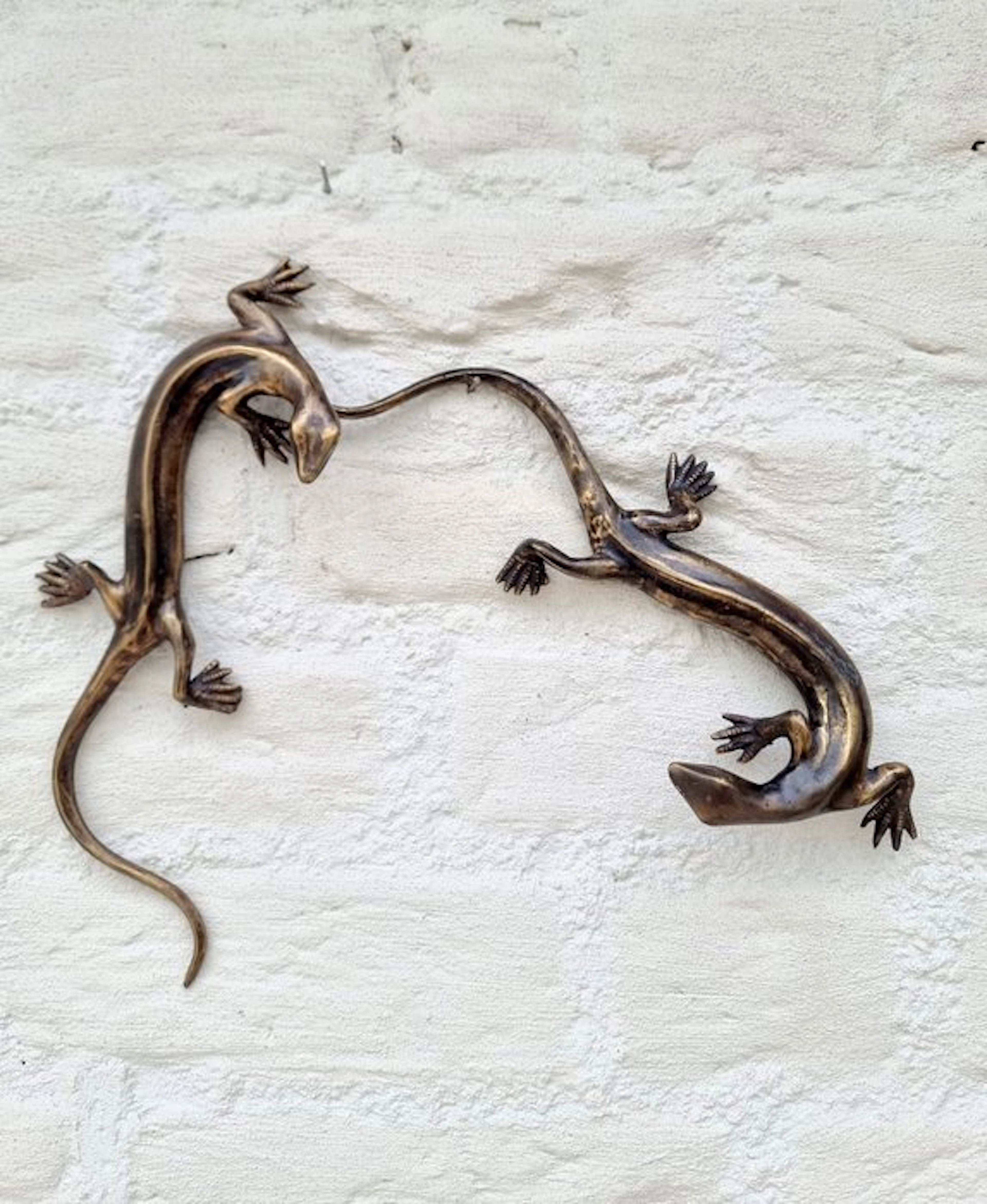 Figurine - Salamanders aan de muur (2) - Bronze