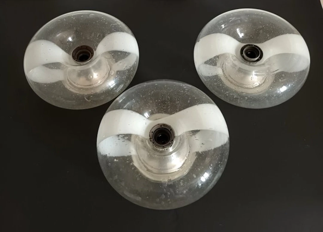 Wall lamp (3) - Glass, Steel