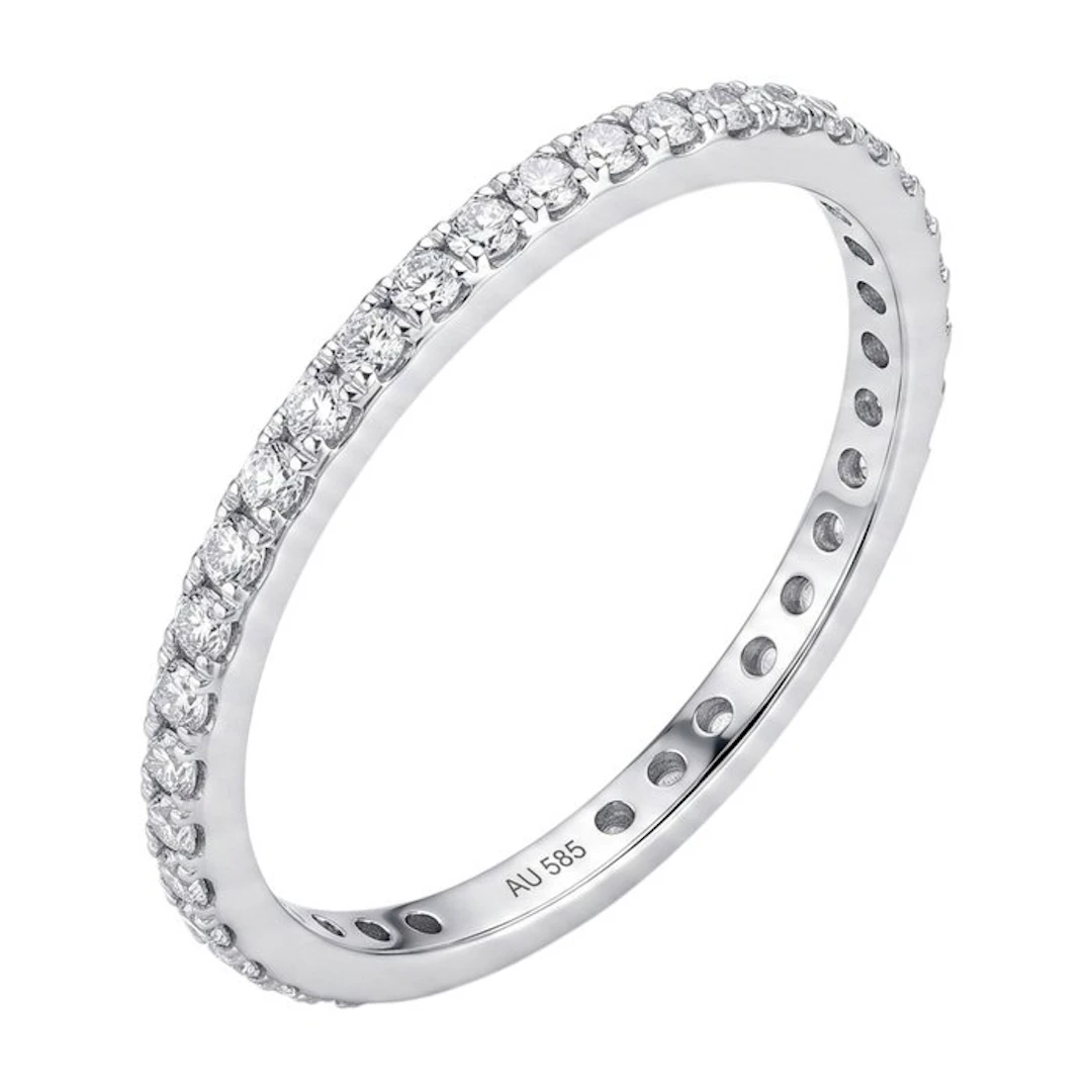 No reserve price - Ring - 14 kt. White gold - 0.38ct. tw. Diamond (Natural)