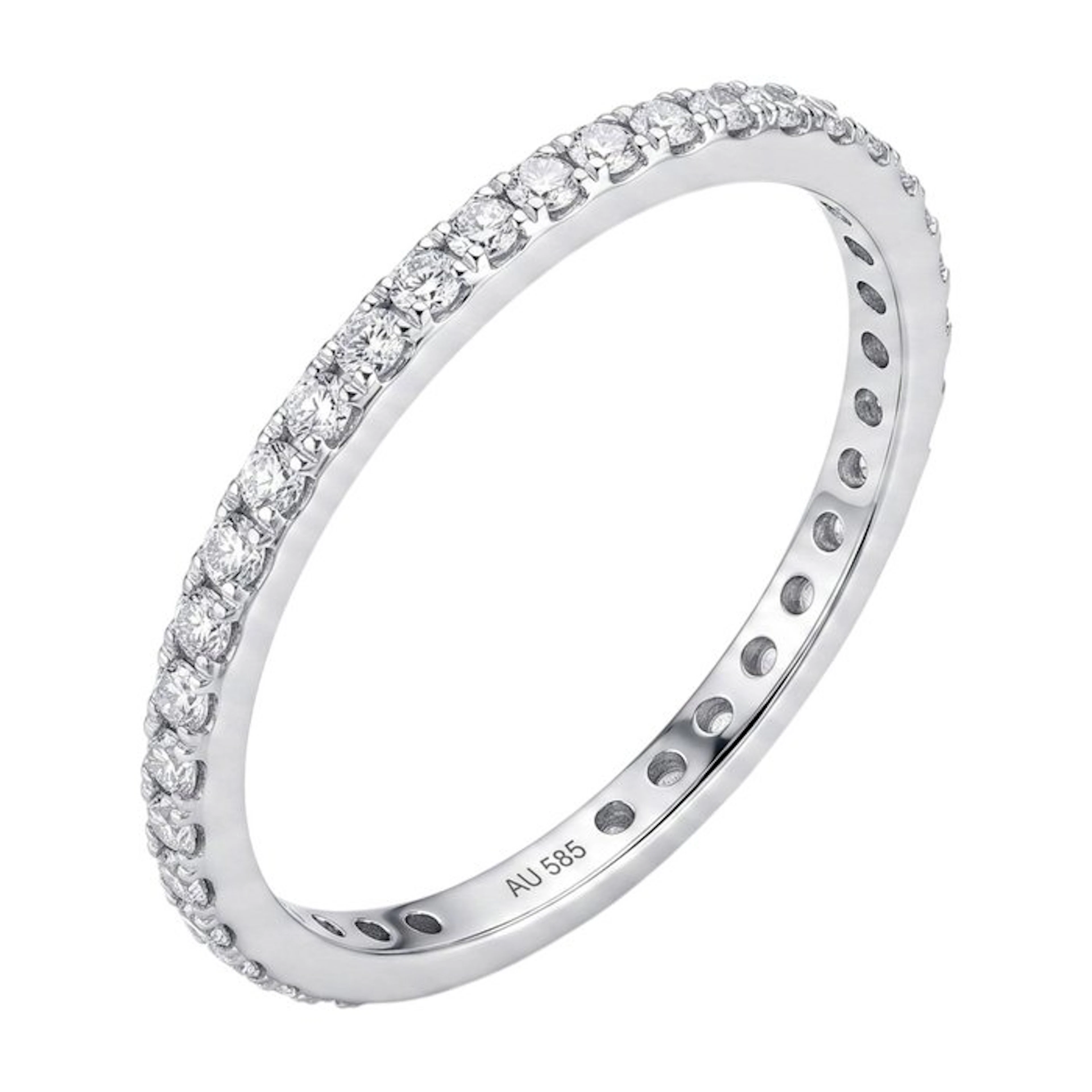 No reserve price - Ring - 14 kt. White gold - 0.38ct. tw. Diamond (Natural)