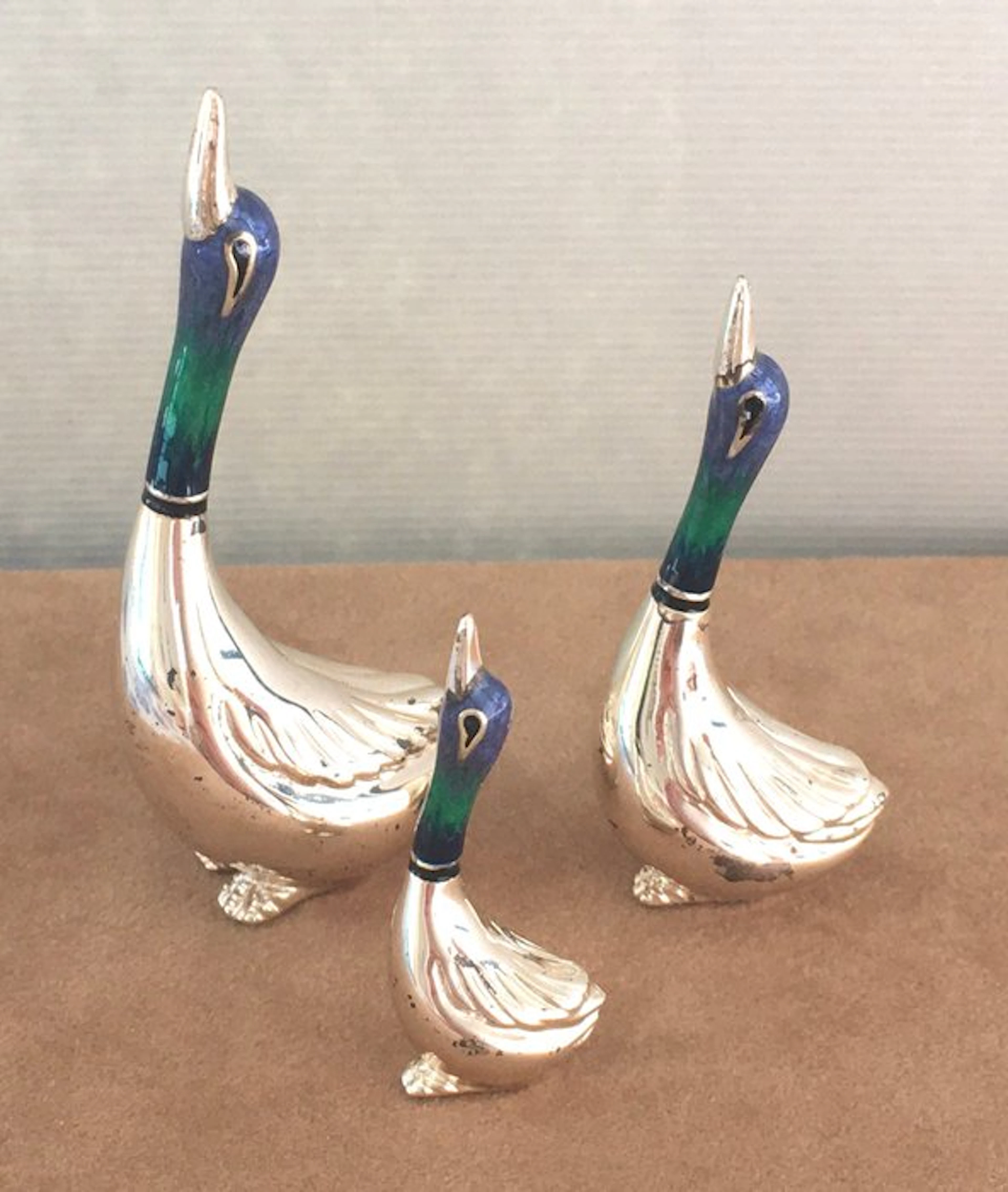 Saturno - Figurine - Vintage zilveren miniatuur eendjes (3) - .925 silver