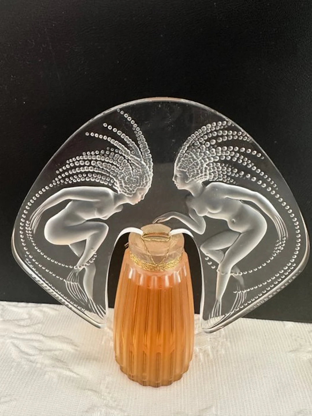 Lalique France - Perfume flask - Crystal - Lalique Ondines bottle
