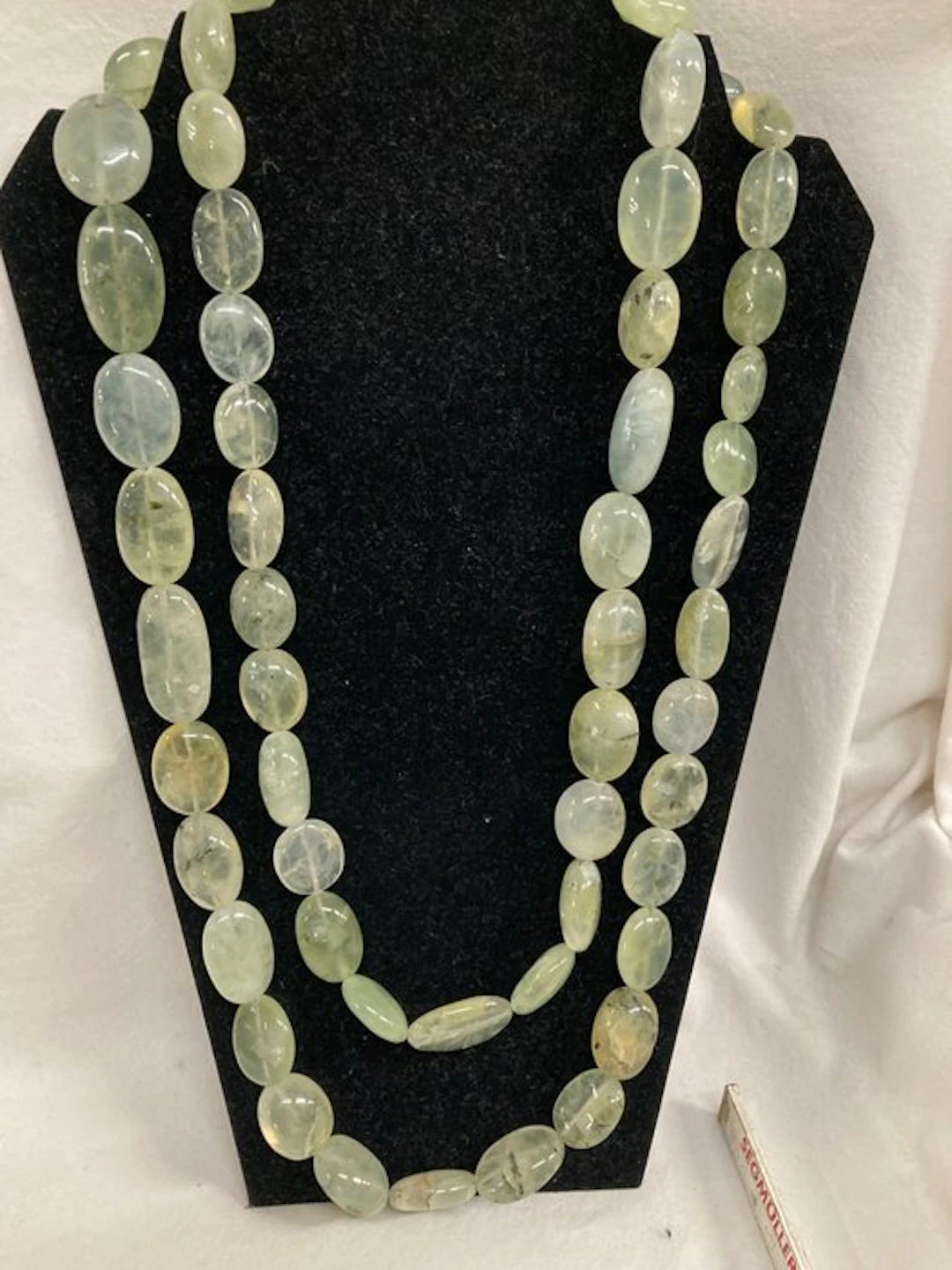 Very long moss agate necklace