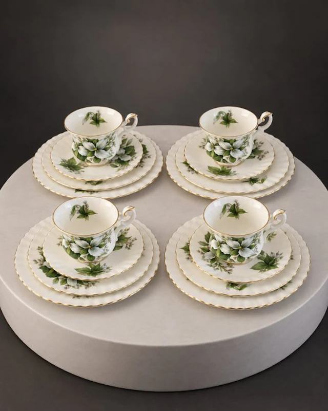 Royal Albert - Coffee and tea service (16) - Trillium...