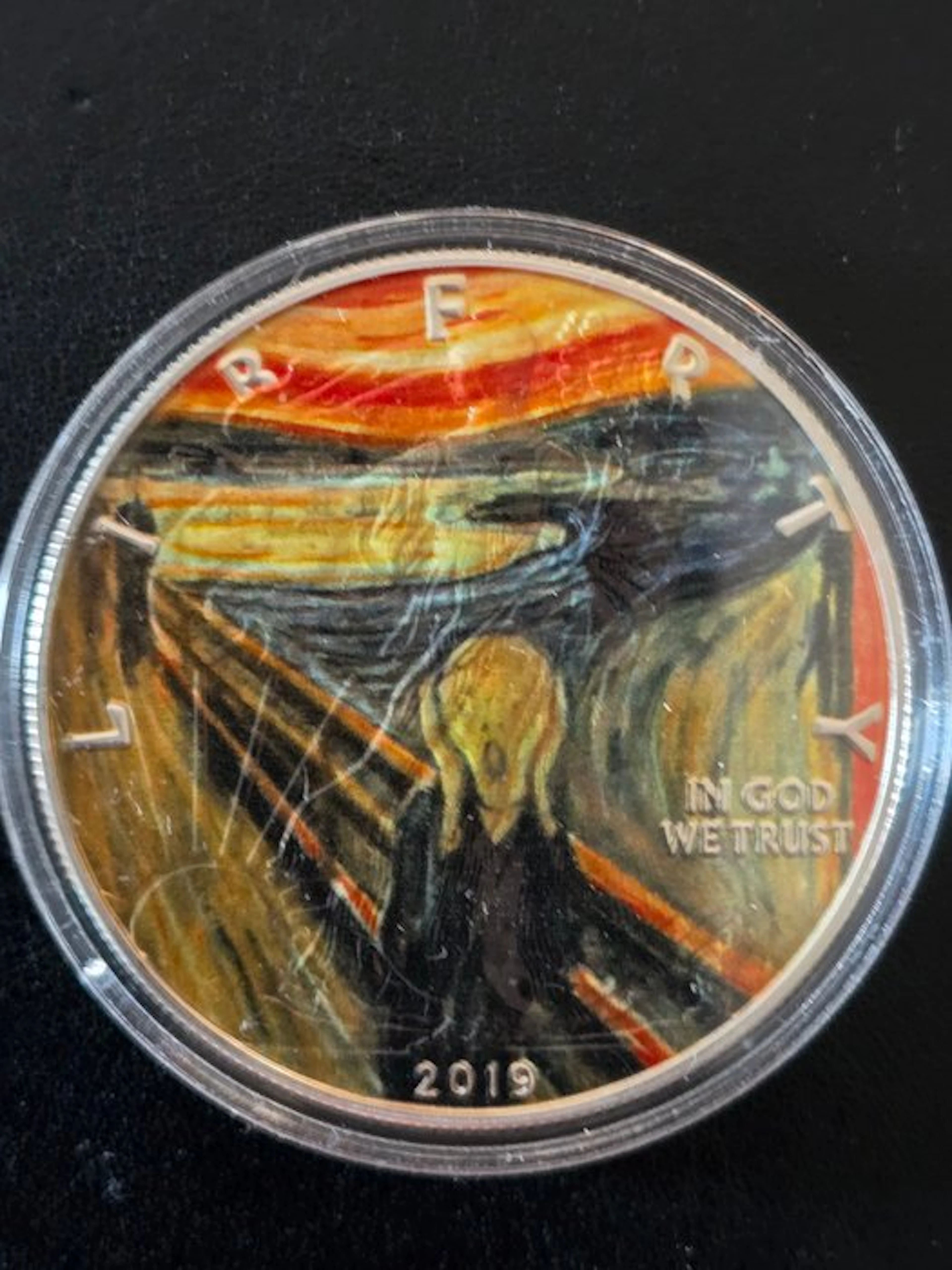 United States. 1 Dollar 2019, The Scream, 1 Oz (No reserve price)