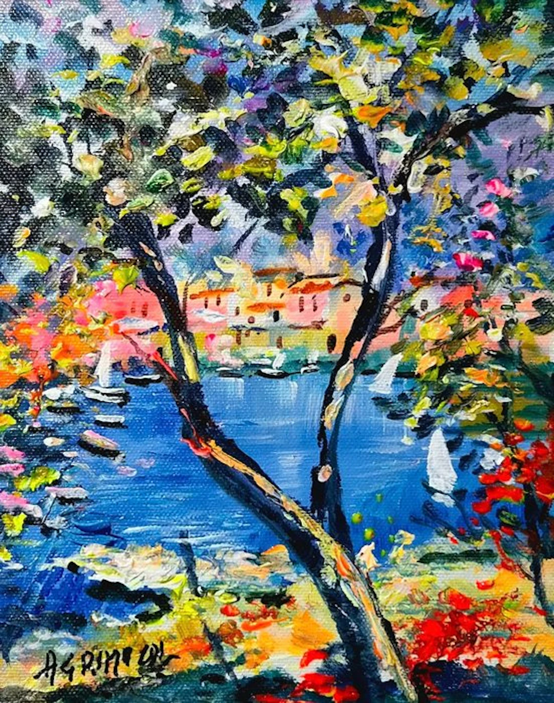 Alfredo Grimaldi (1950) - Tra le fronde, l’incanto del mare