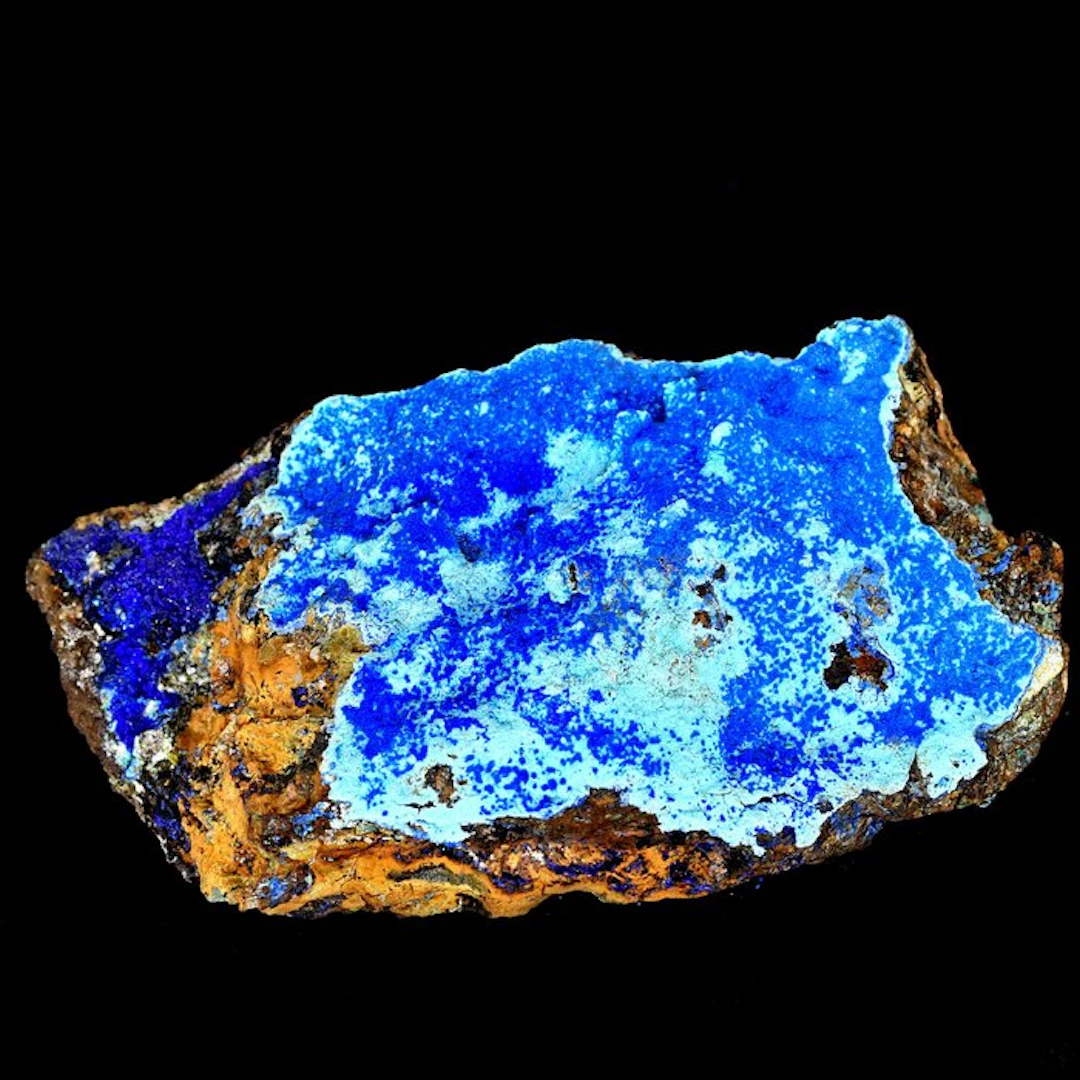 Rare sky blue Gibbsite and microcrystalline Azurite from...