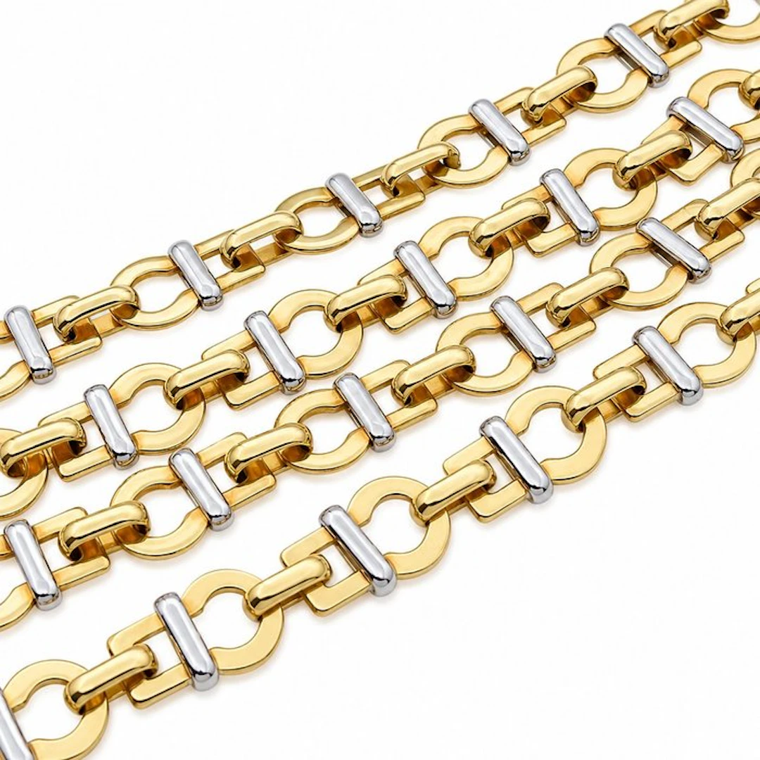 Necklace - 18 kt. Yellow gold, White gold - Made in Italy - BASSANI