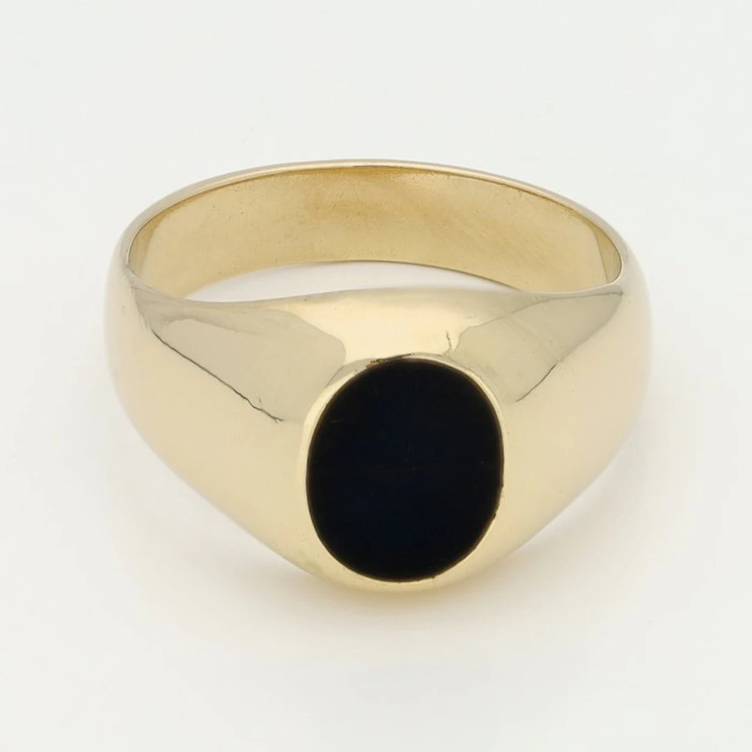 Ring - 18 kt. Yellow gold - Onyx