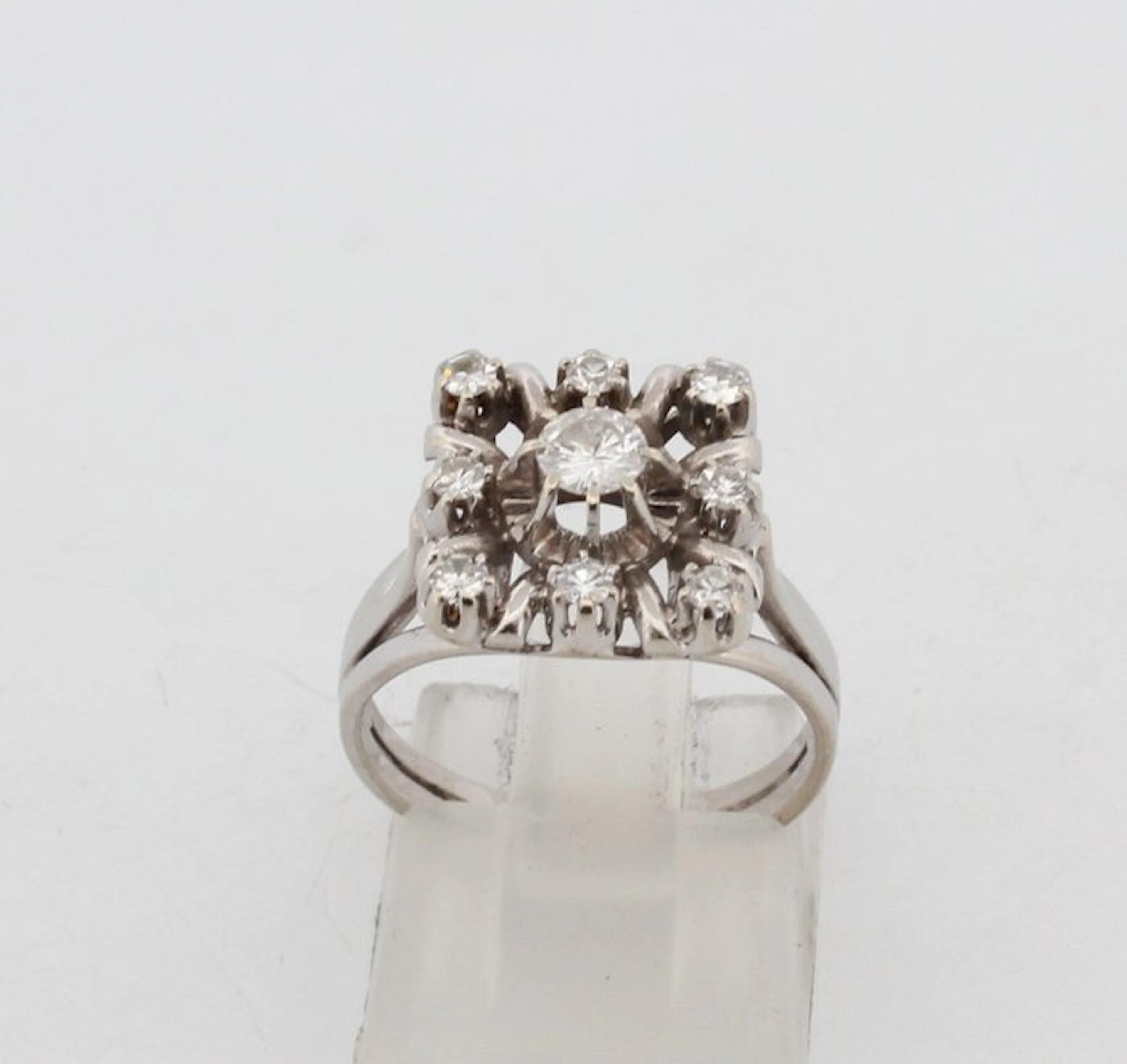No reserve price - Ring - 18 kt. White gold Diamond (Natural) - Diamond