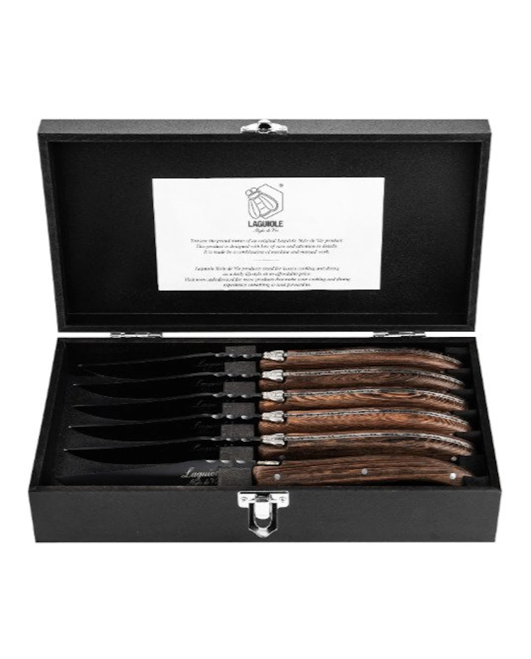 Laguiole - 6x Luxury Steak Knives - Wengé Wood - style de...
