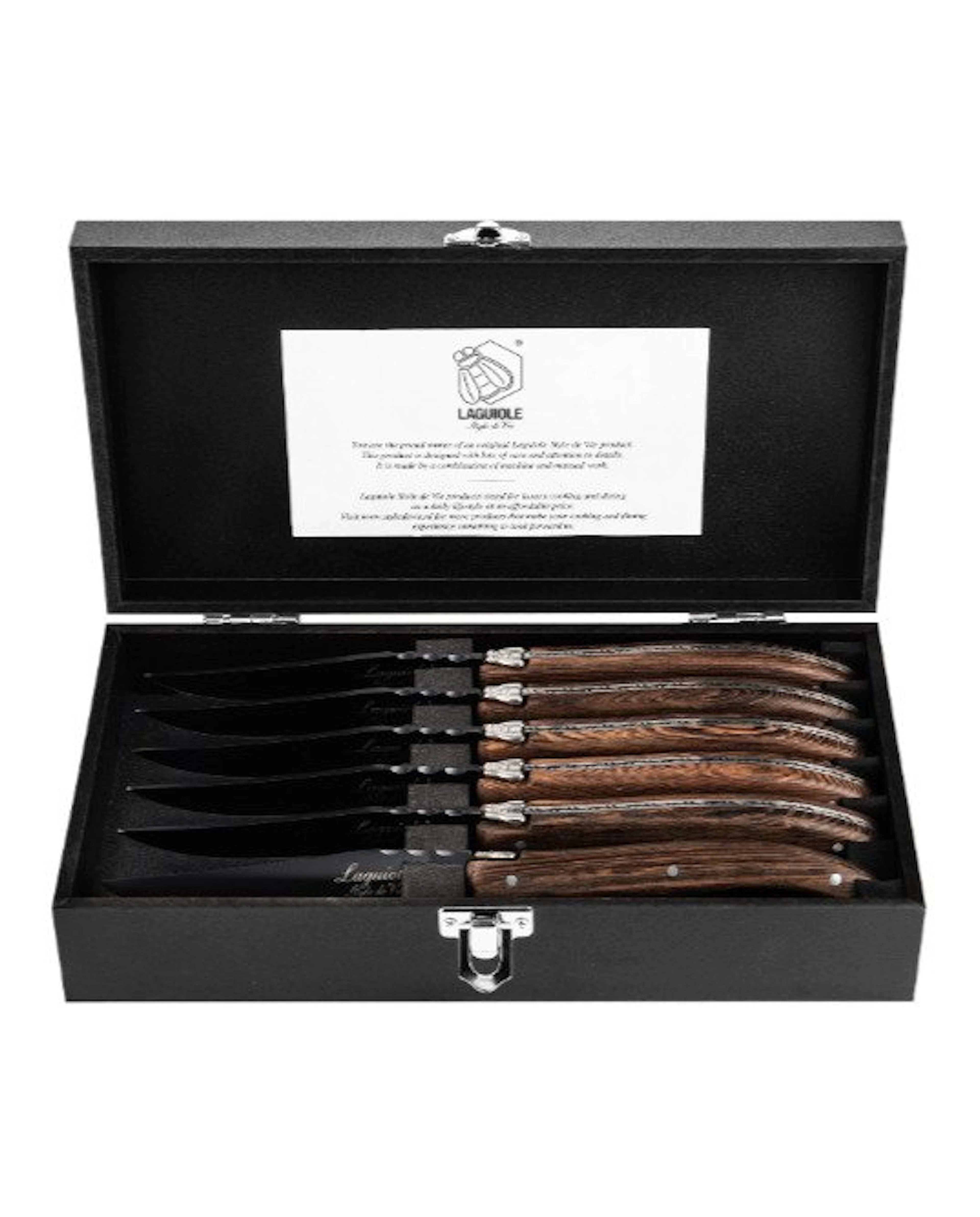 Laguiole - 6x Luxury Steak Knives - Wengé Wood - style de...