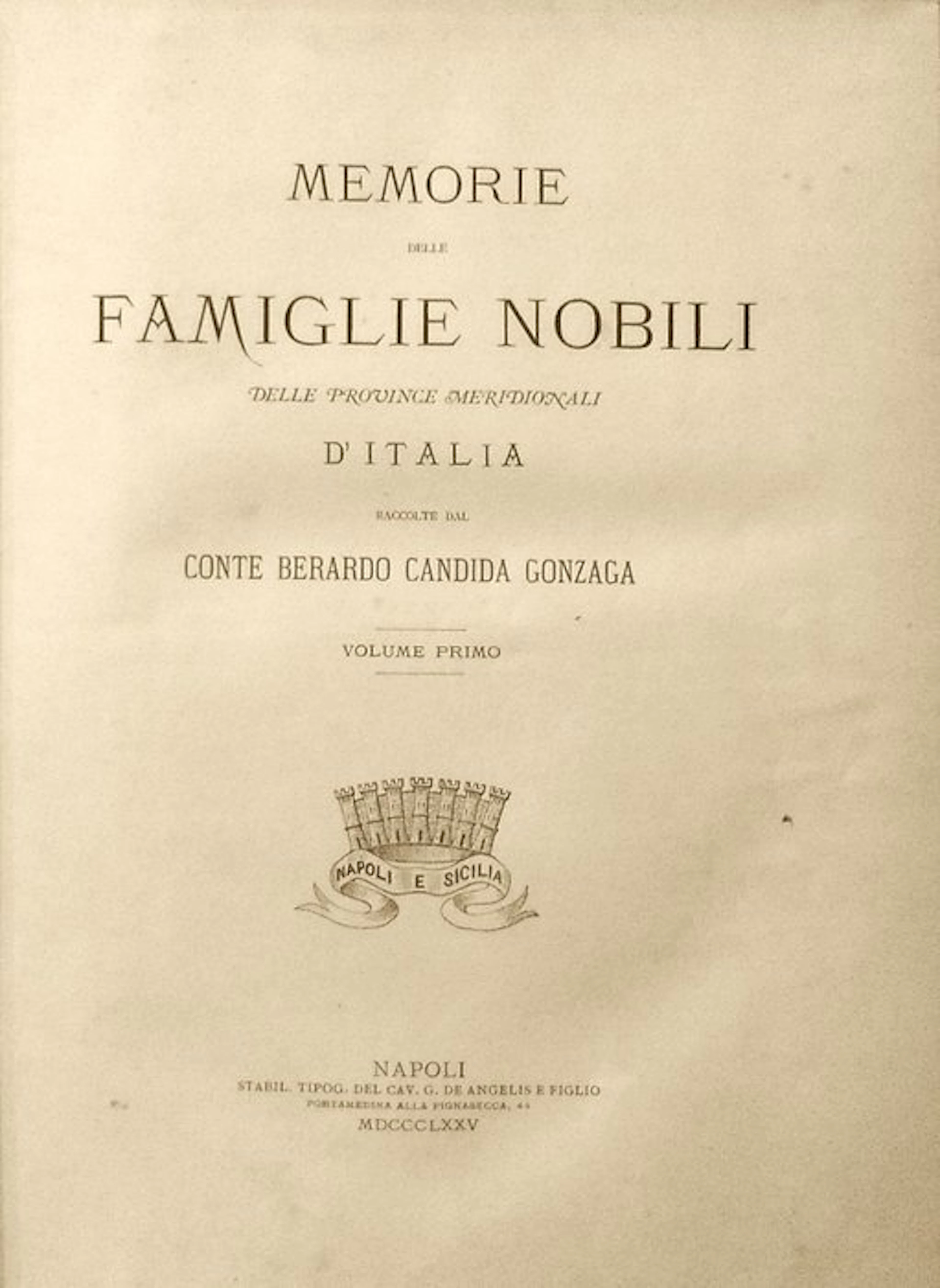 Candida-Gonzaga Berardo. - Le Famiglie Nobili del Regno delle Due