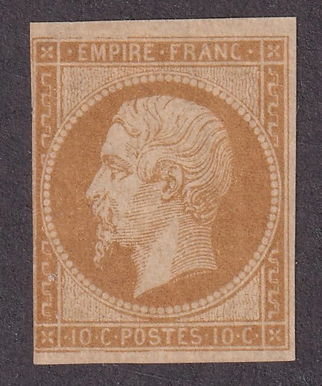 France - 10c bistre, full original gum - B/TB - Yvert n°13A