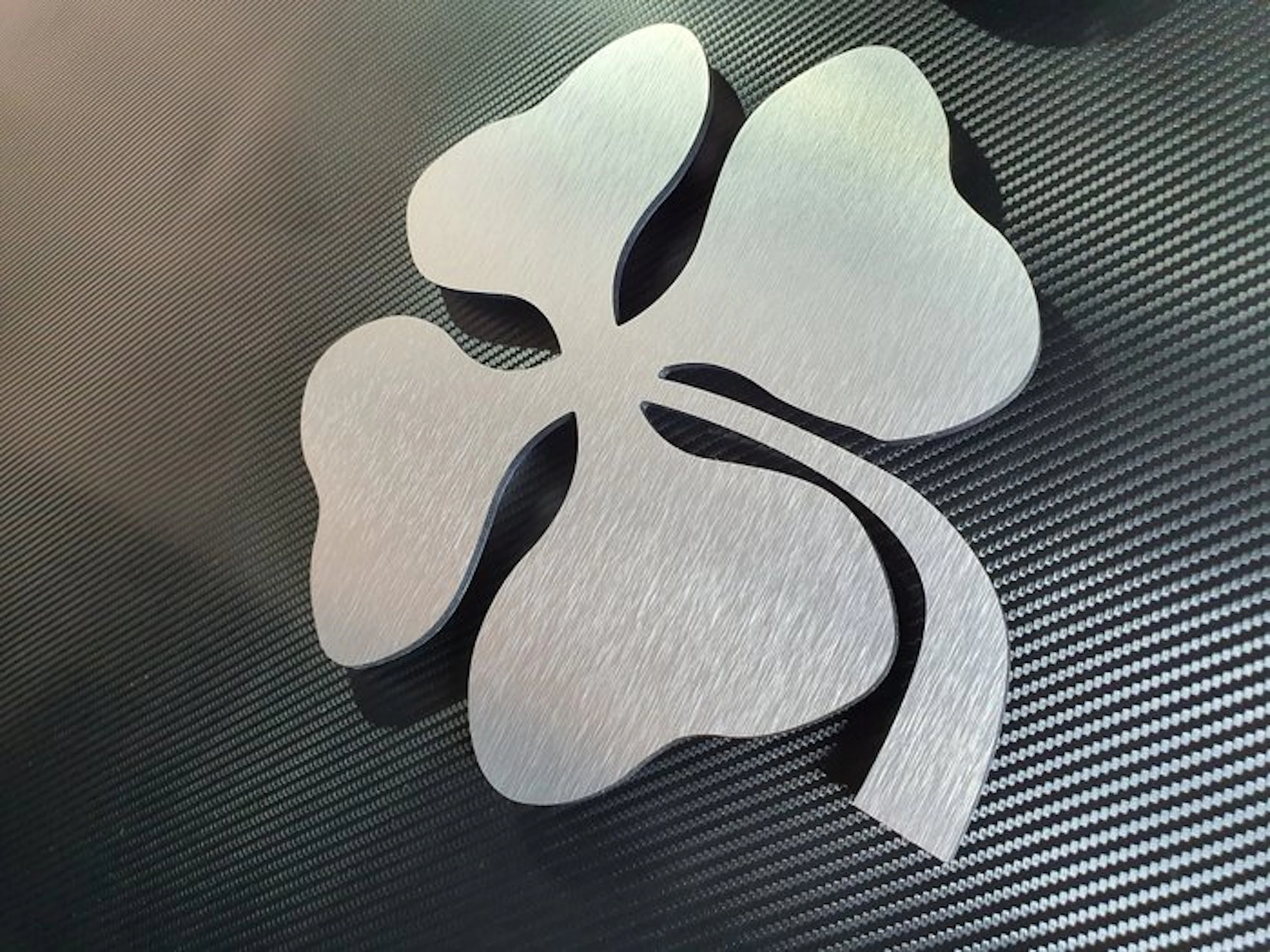 Sign - Alfa Romeo - Professional Wall logo QUADRIFOGLIO - Brushed aluminium*