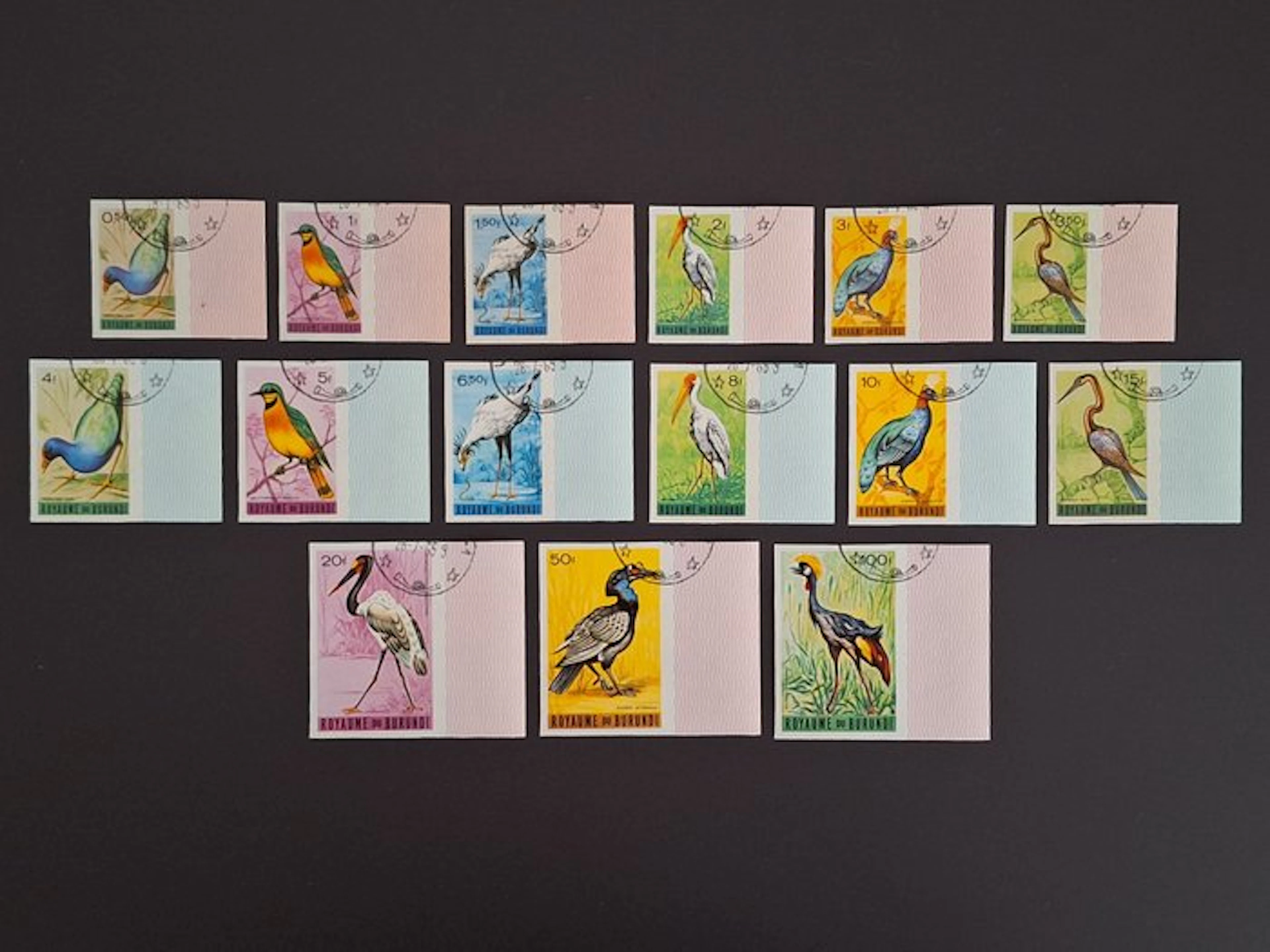 Burundi - 1965 - No. 123/137 unused with velvet edges; complete Birds