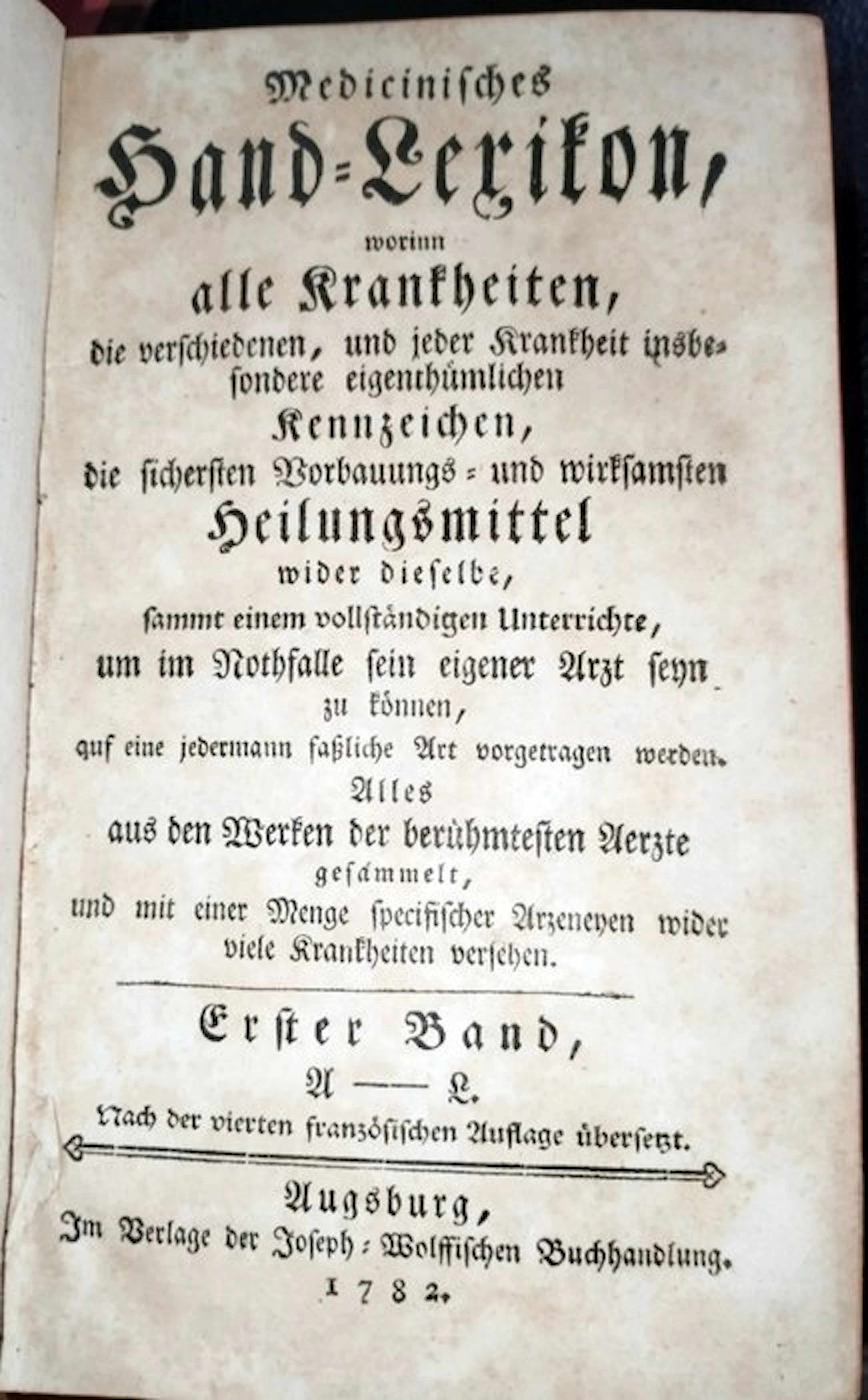 (Vandermonde, Charles Augustin): - Medicinisches Hand-Lexikon - 1782